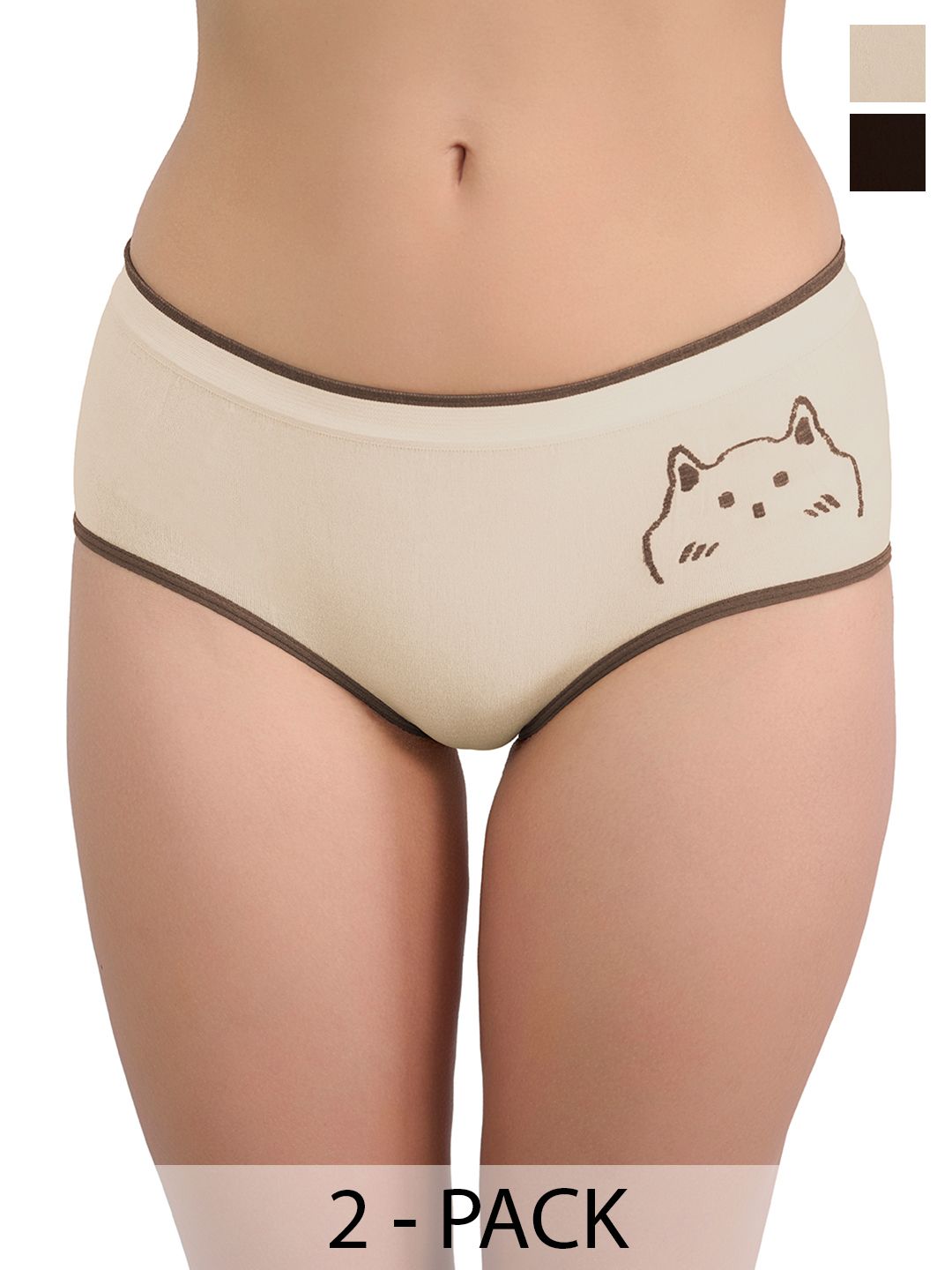 Moda Rapido Women Pack of 2 Printed Basic Briefs-picture-22