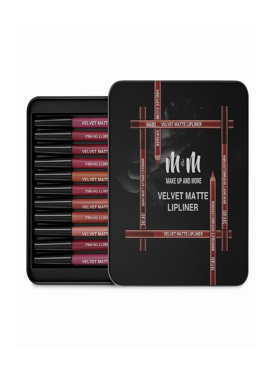 Elan Beaute Set Of 12 Velvet Matte Lip Liner - 2 g Each