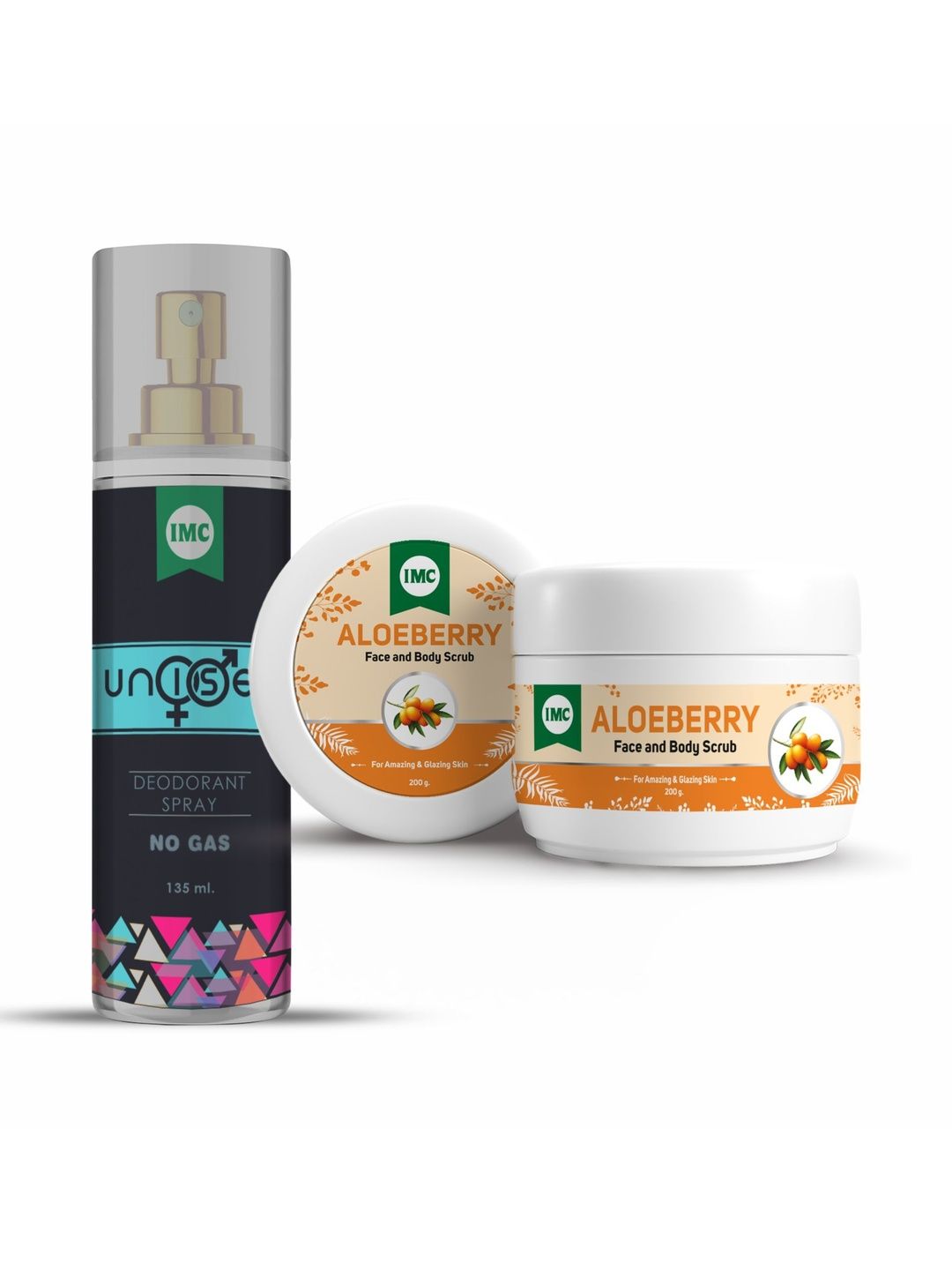 IMC Set Of 2 No Gas Deodorant Spray - 135 ml & Aloe Berry Face And Body Scrub - 200 g-image-10