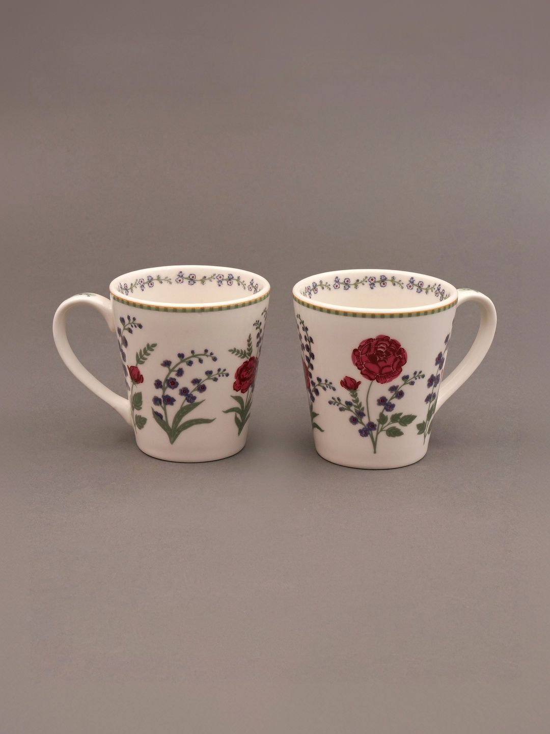 JAYPORE Multicoloured Floral Printed Porcelain Glossy Mugs Set of Cups and Mugs-picture-27