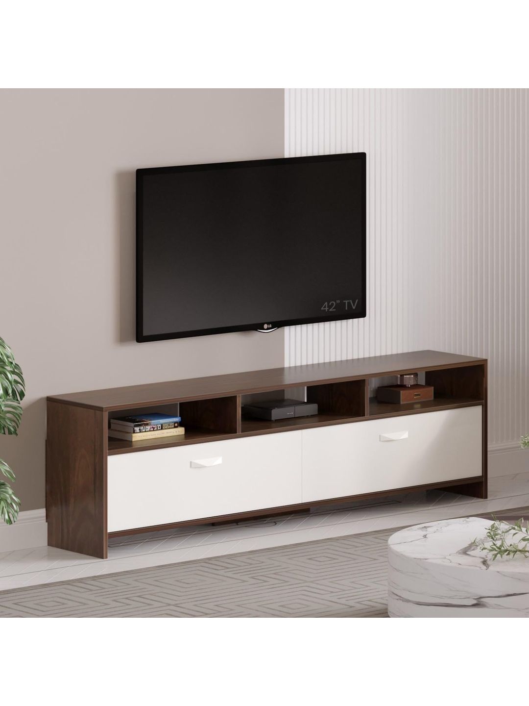 bluewud Brown MDF DIY Entertainment Unit