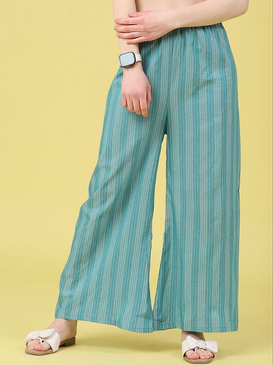 V-Mart Women Striped Palazzos-picture-35