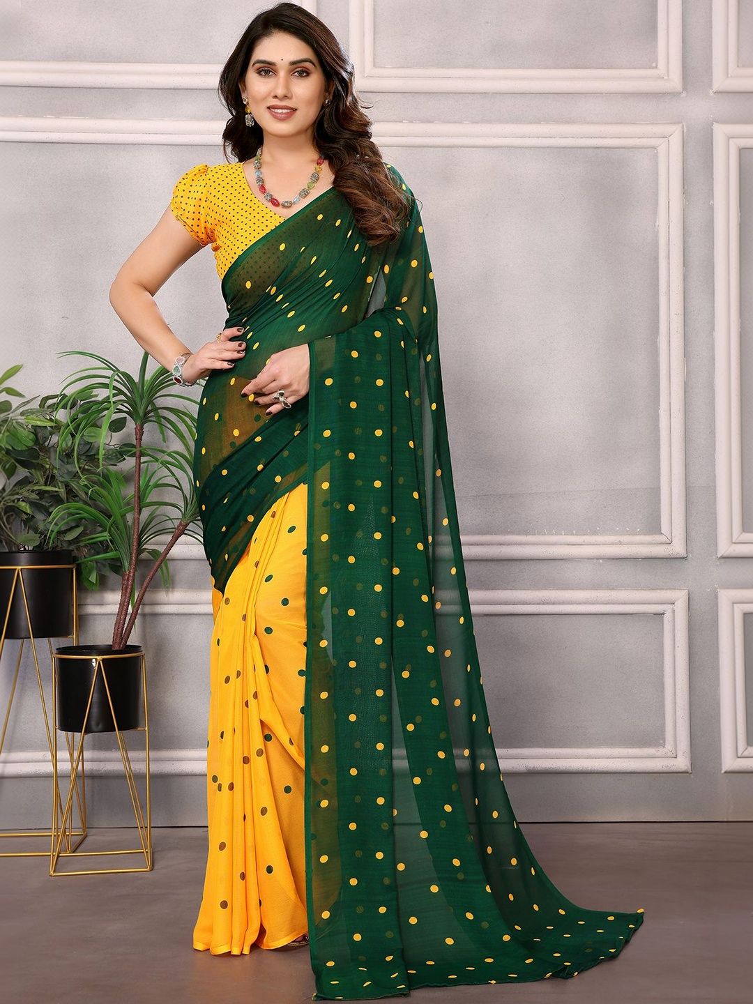SZN Polka Dot Poly Georgette Designer Saree-picture-39