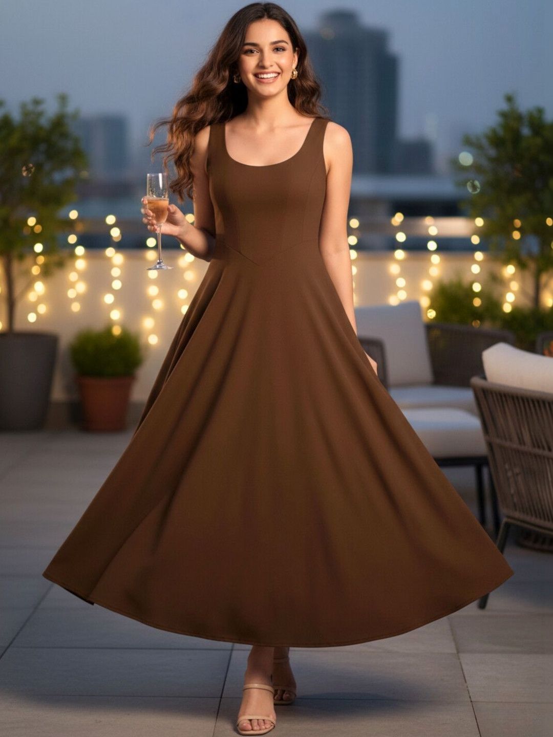 Uptownie Stretchable Corset Fit Maxi Dress-picture-14