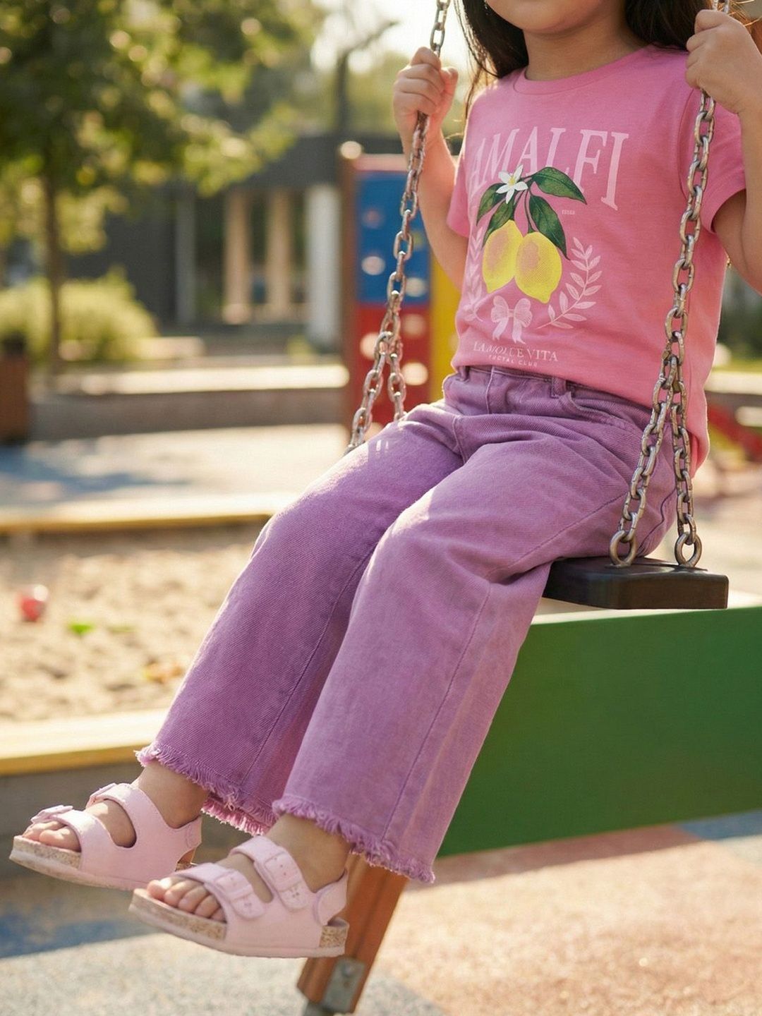 Nauti Nati Girls Regular Fit Mid-Rise Low Distress Light Fade Stretchable Jeans