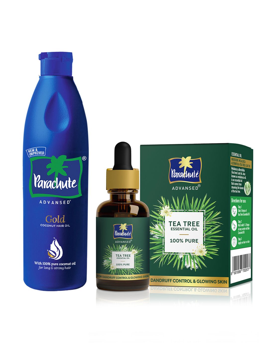 Parachute Advansed Set of Gold Coconut Hair Oil 400ml & Tea Tree Essential Oil 14ml-image-48