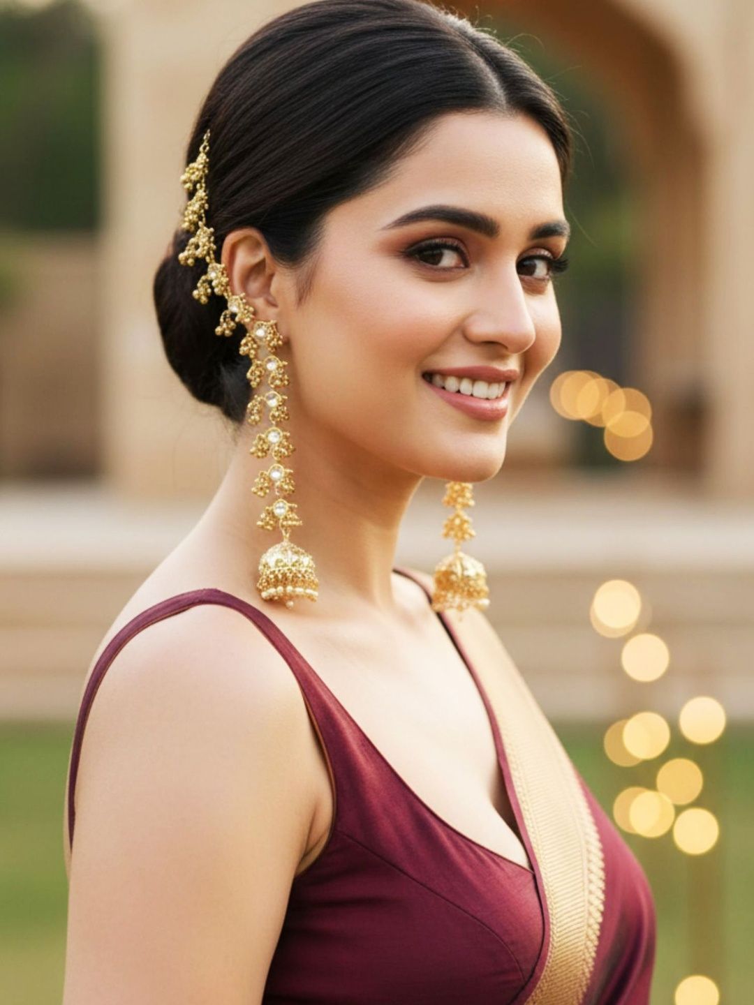 KARATCART Dome Shaped Jhumkas Earrings-picture-18