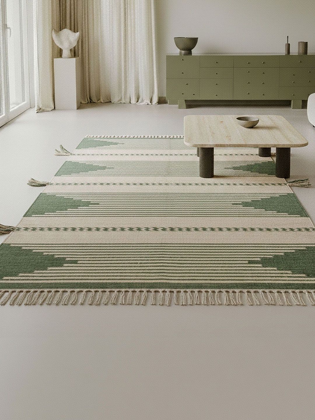 ASTERLANE Green Traditional No Shredding Woollen Carpet-picture-2