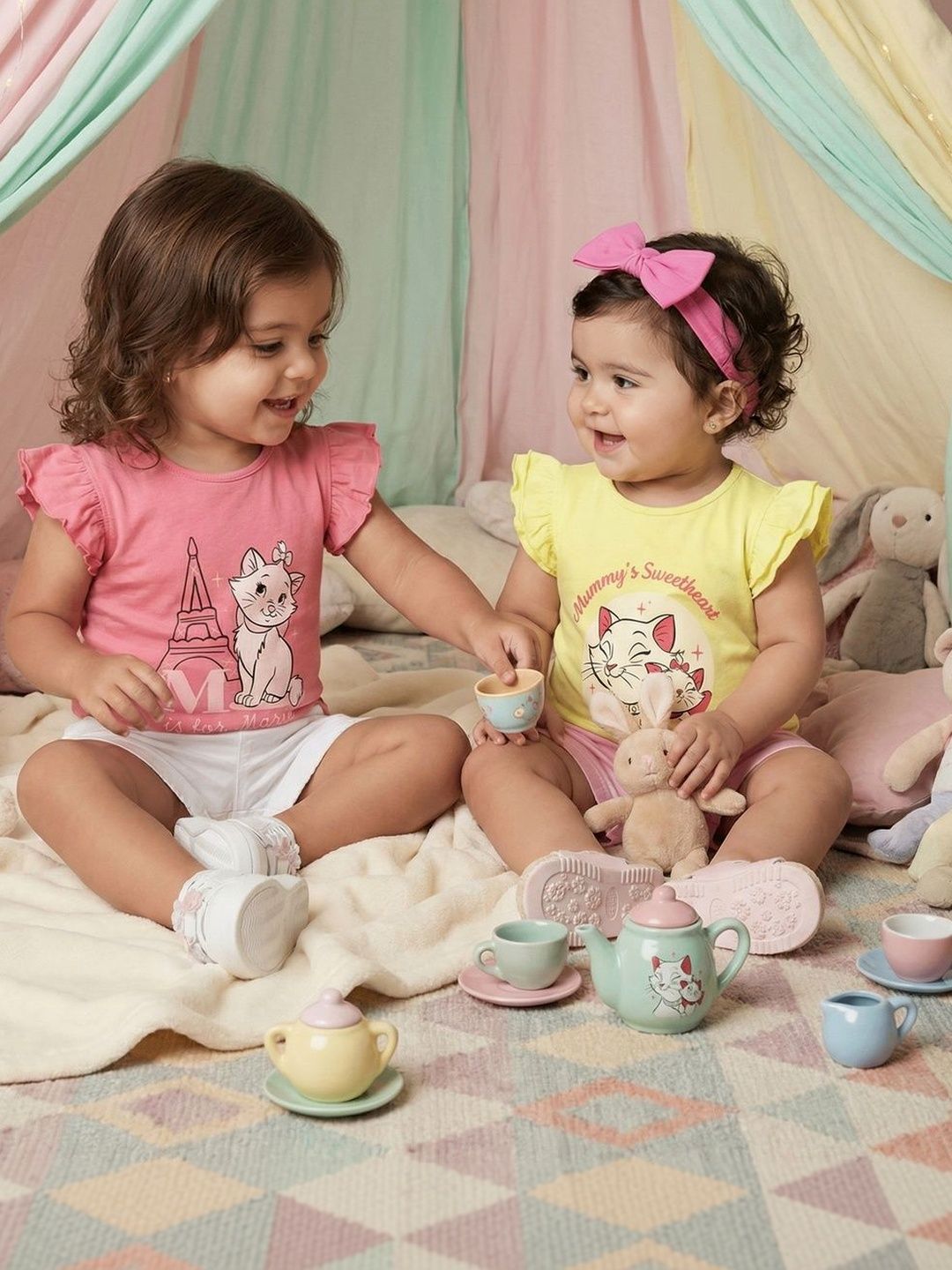 Nauti Nati Print Flutter Sleeve Cotton Top