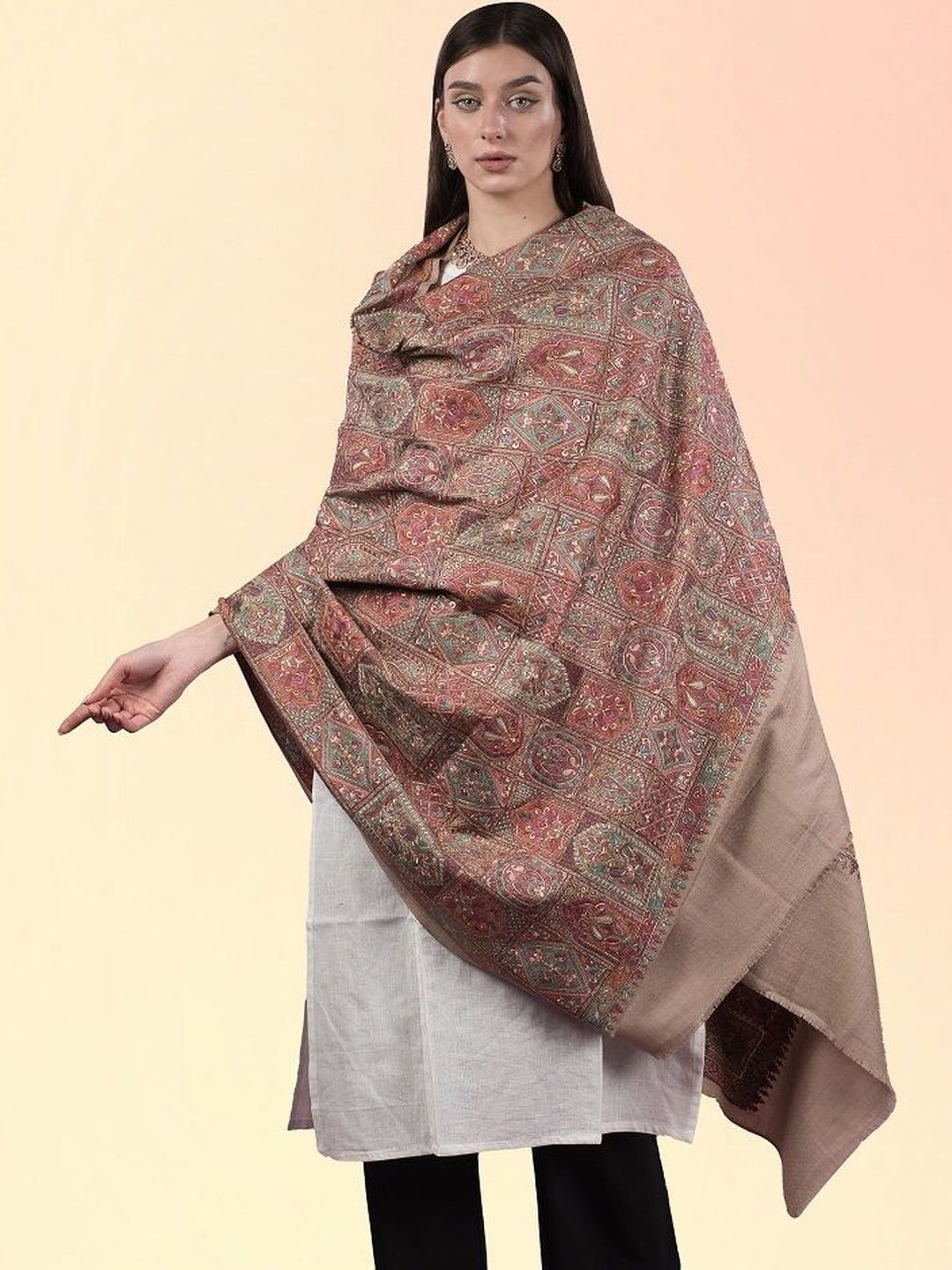 Mount Gray Women Floral Embroidered Shawl-picture-42