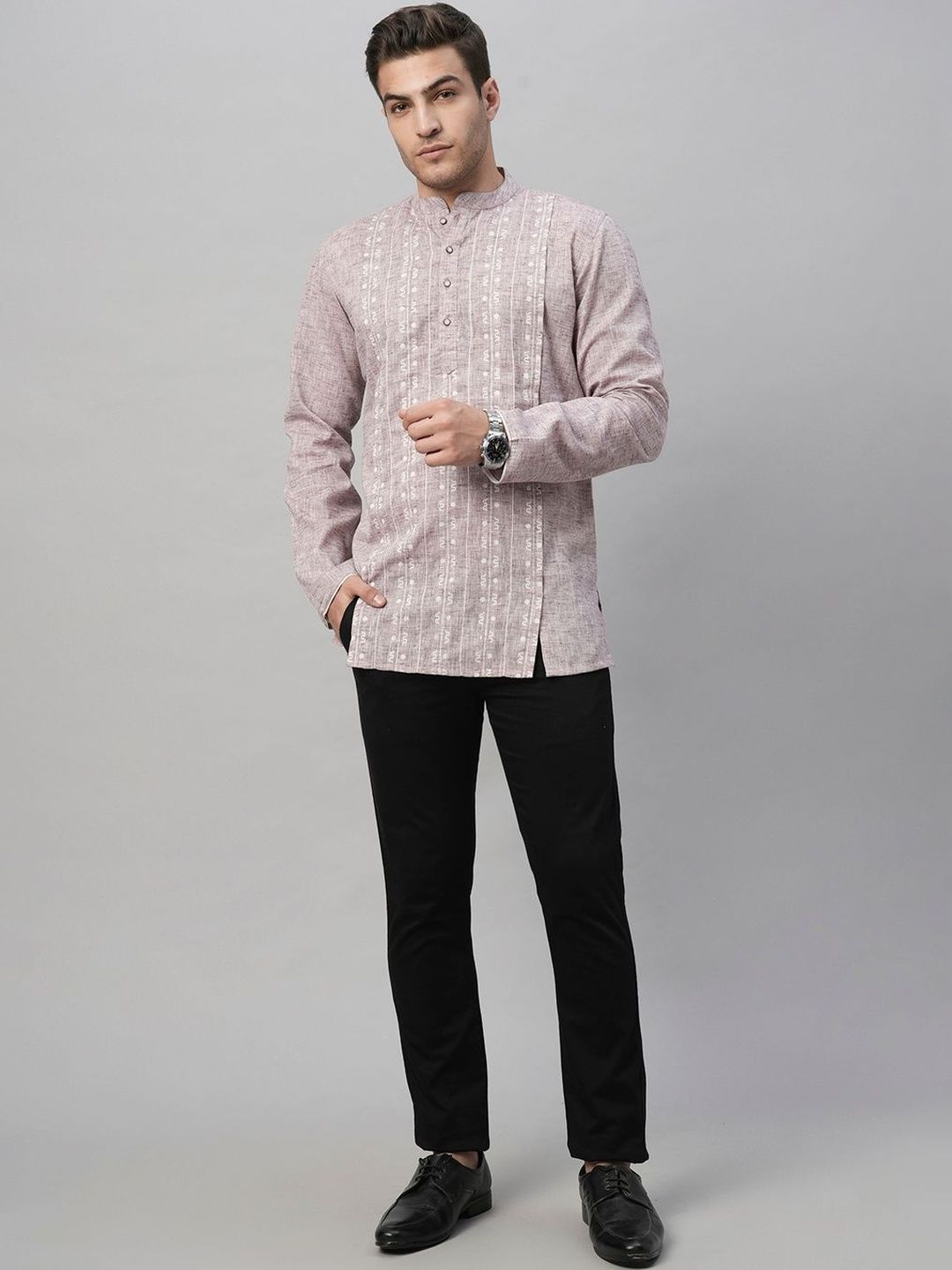ARCHATTIRE Men Geometric Thread Work Handloom Kurta-picture-29