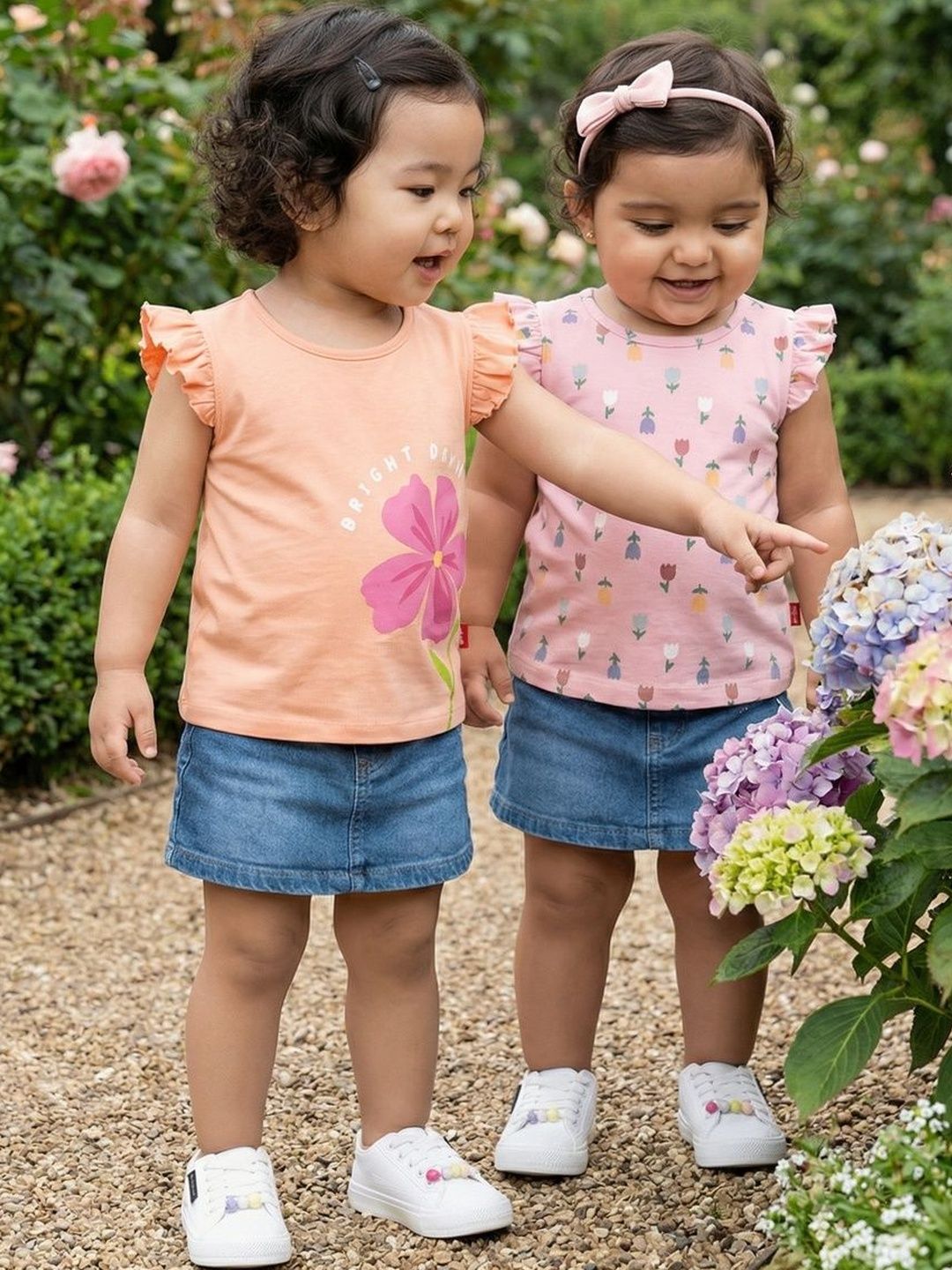 Nauti Nati Girls 2 Printed T-shirt