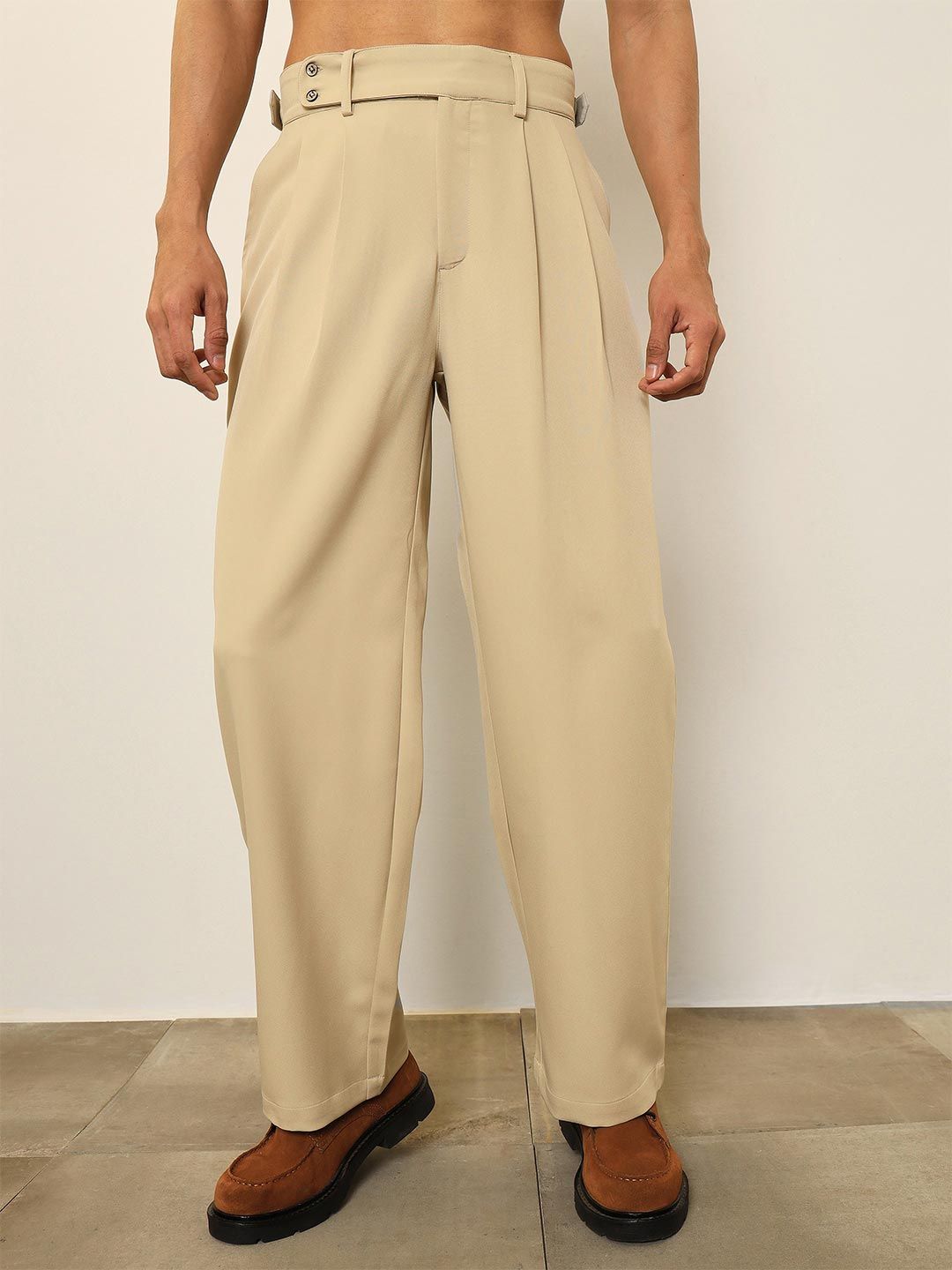 MASCLN SASSAFRAS Men Relaxed High-Rise Easy Wash Pleated Trousers-picture-15