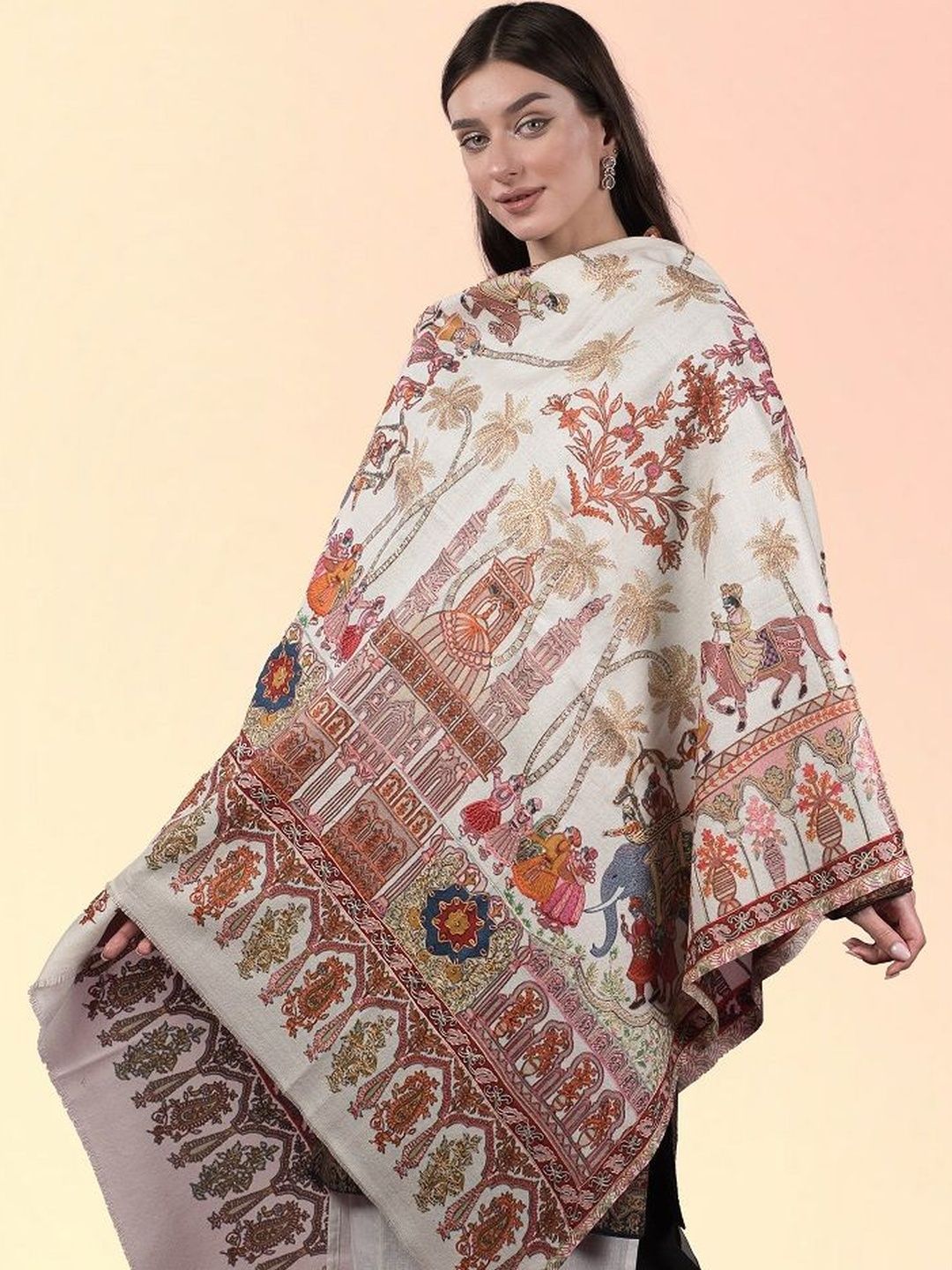 Mount Gray Women Ethnic Motifs Embroidered Shawl-picture-10