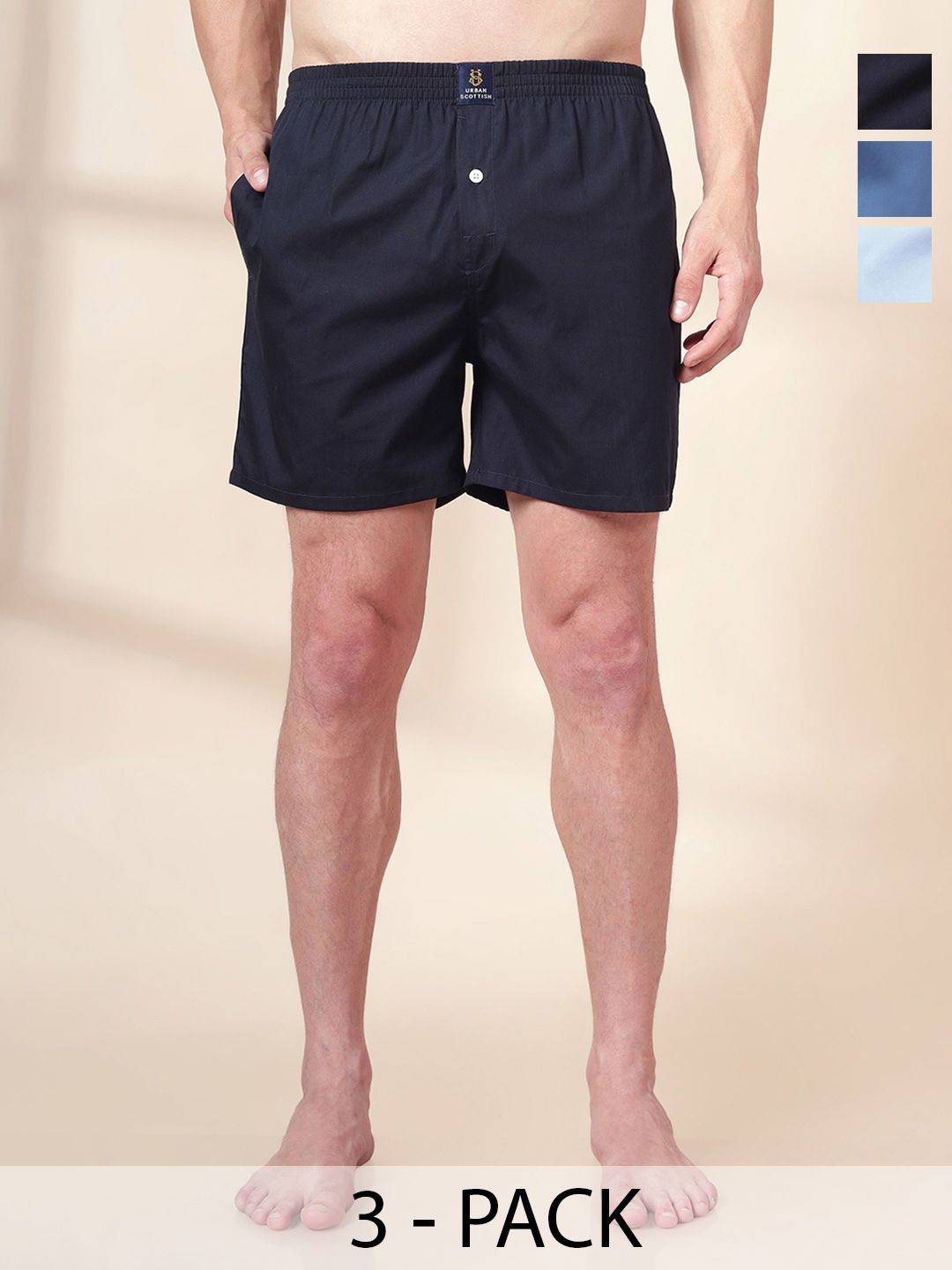 URBAN SCOTTISH Pack Of 2 Pure Cotton Boxers-picture-11