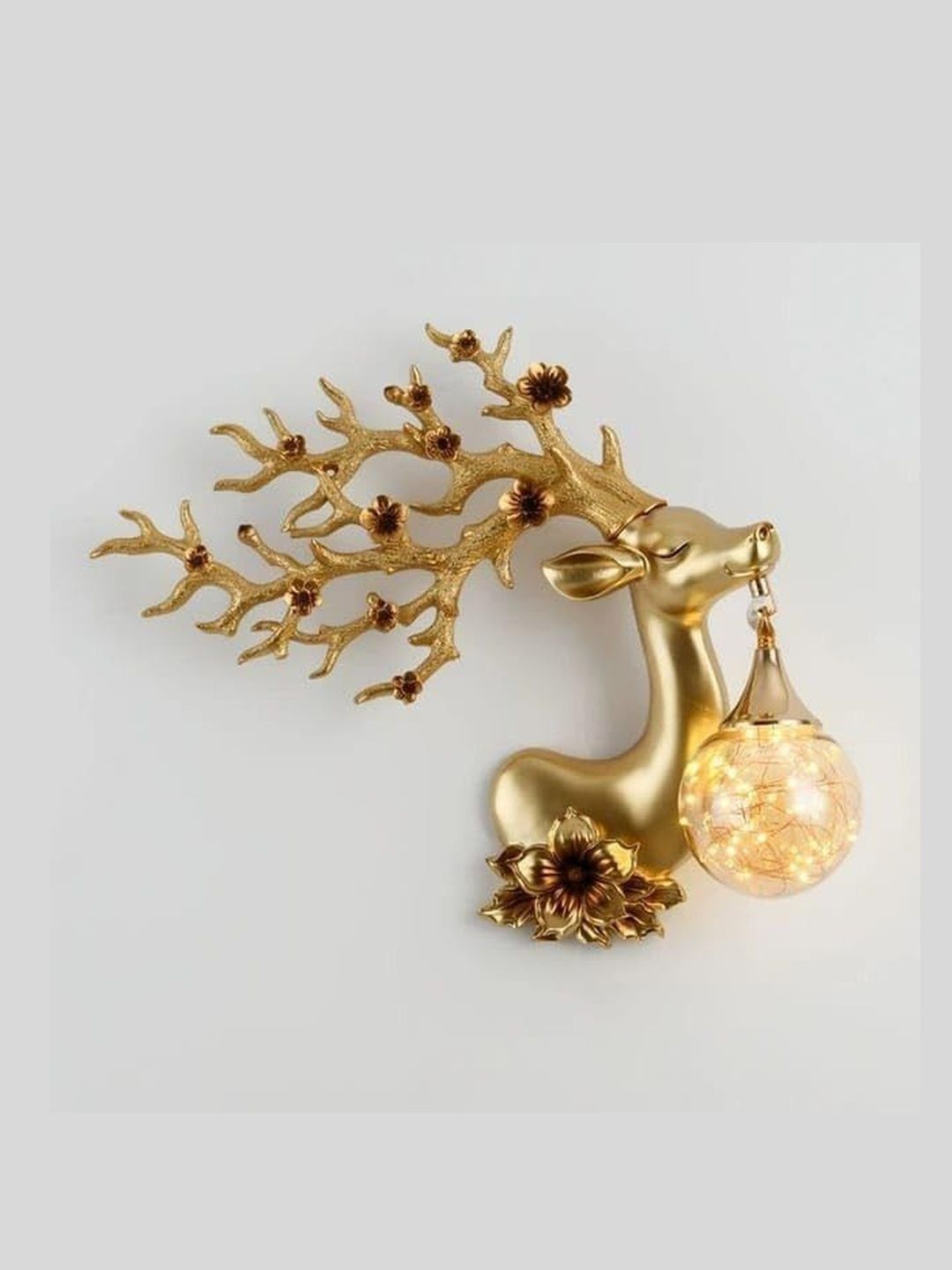 DA DECOR HUB Gold-Toned Ceramic Wall Lamp-image-14