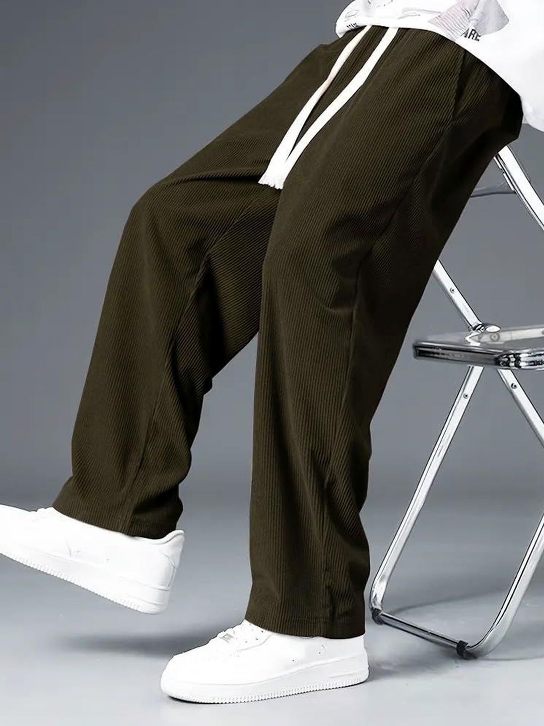 HERE&NOW Men Relaxed Loose Fit Easy Wash Trousers-picture-58