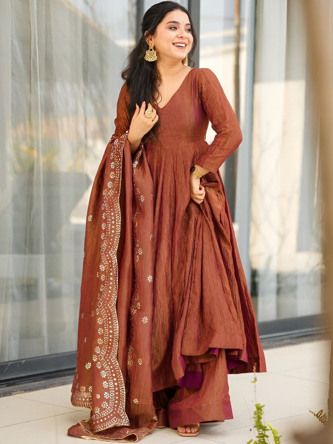 Anushansa Women Regular Kurta with Palazzos & With Dupatta-picture-27