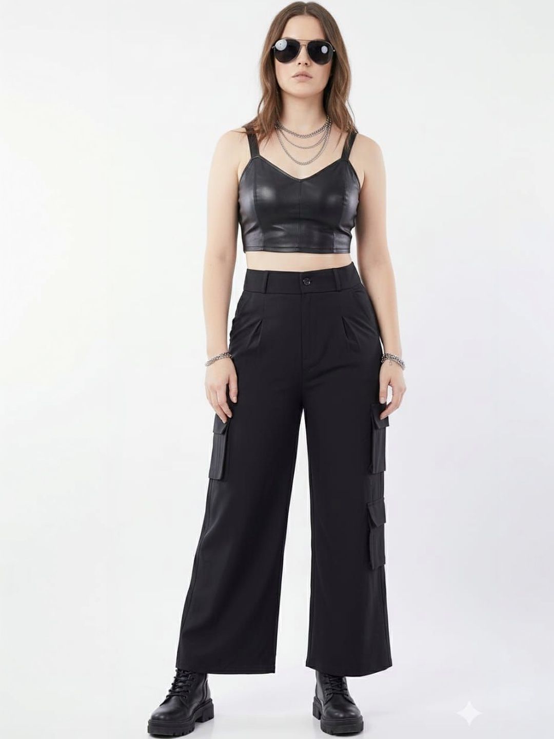 HIGH BUY Women High-Rise Cargos Trousers-picture-28