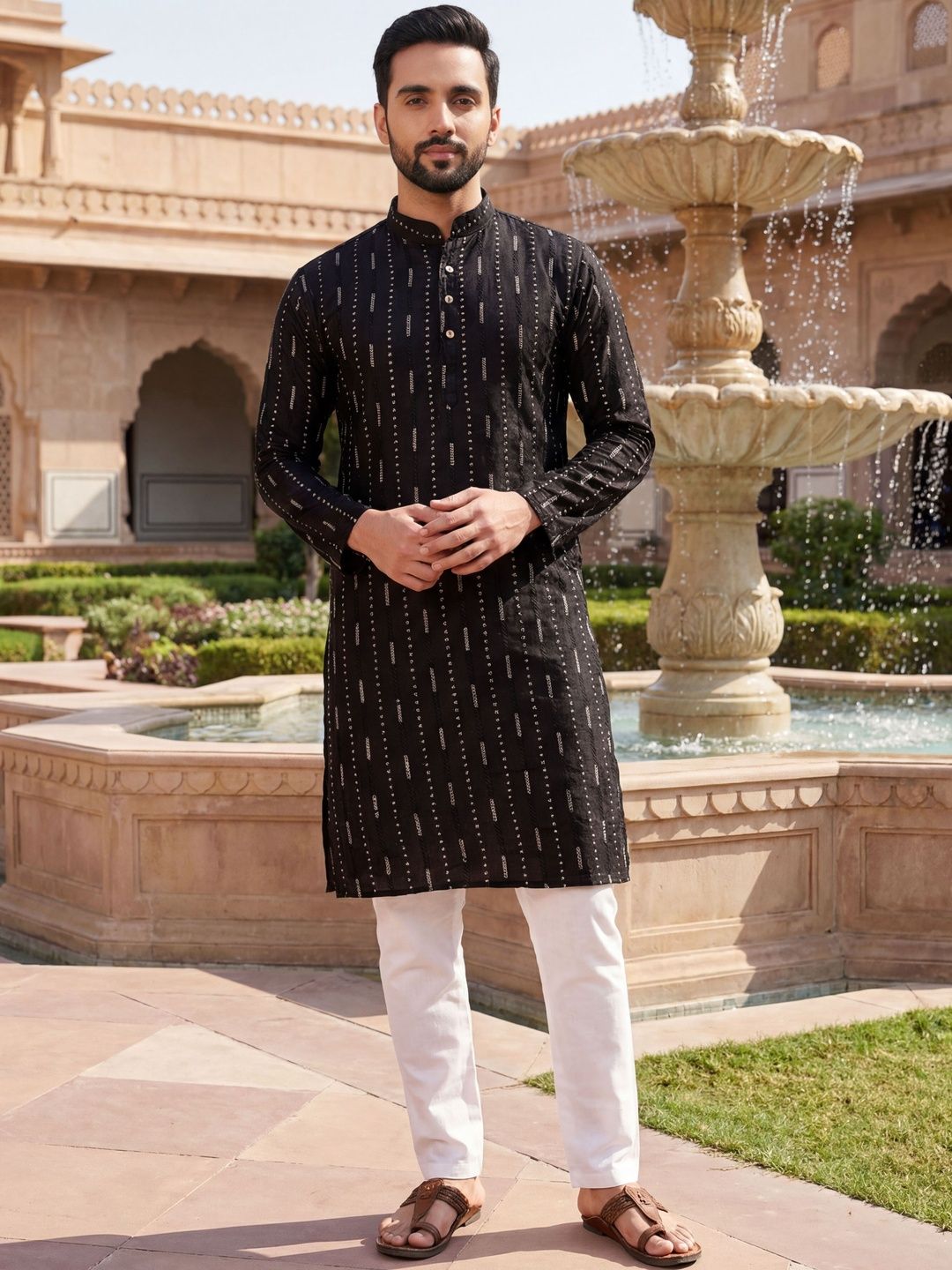 Anouk Mirage Men Embroidered Sequinned Kurta-picture-49