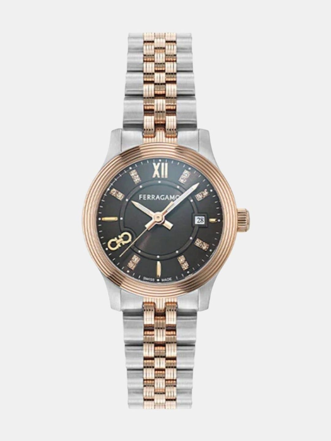 Ferragamo Women Dial & Stainless Steel Bracelet Style Straps Analogue Date Watch SFAC00324-image-27