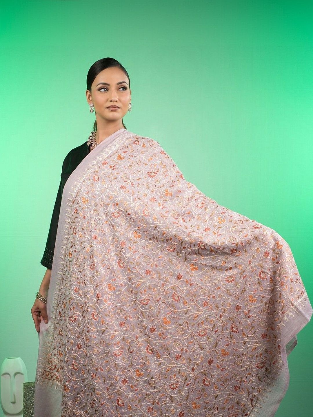 Mount Gray Women Floral Embroidered Shawl-image-46