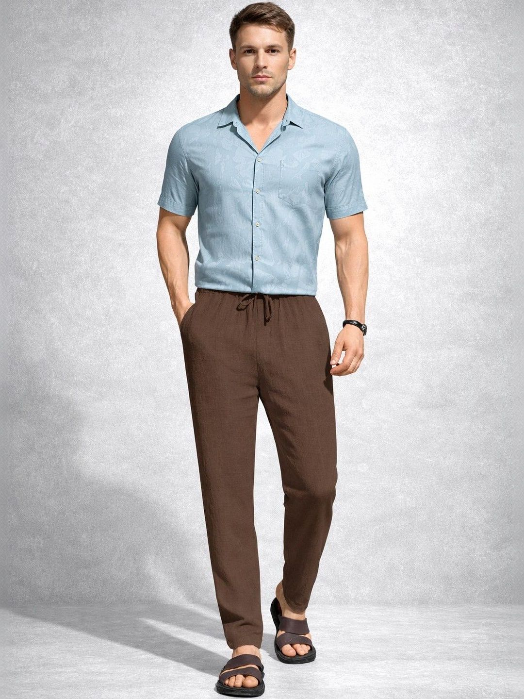 The Roadster Lifestyle Co Men Mid Rise Trousers-picture-11
