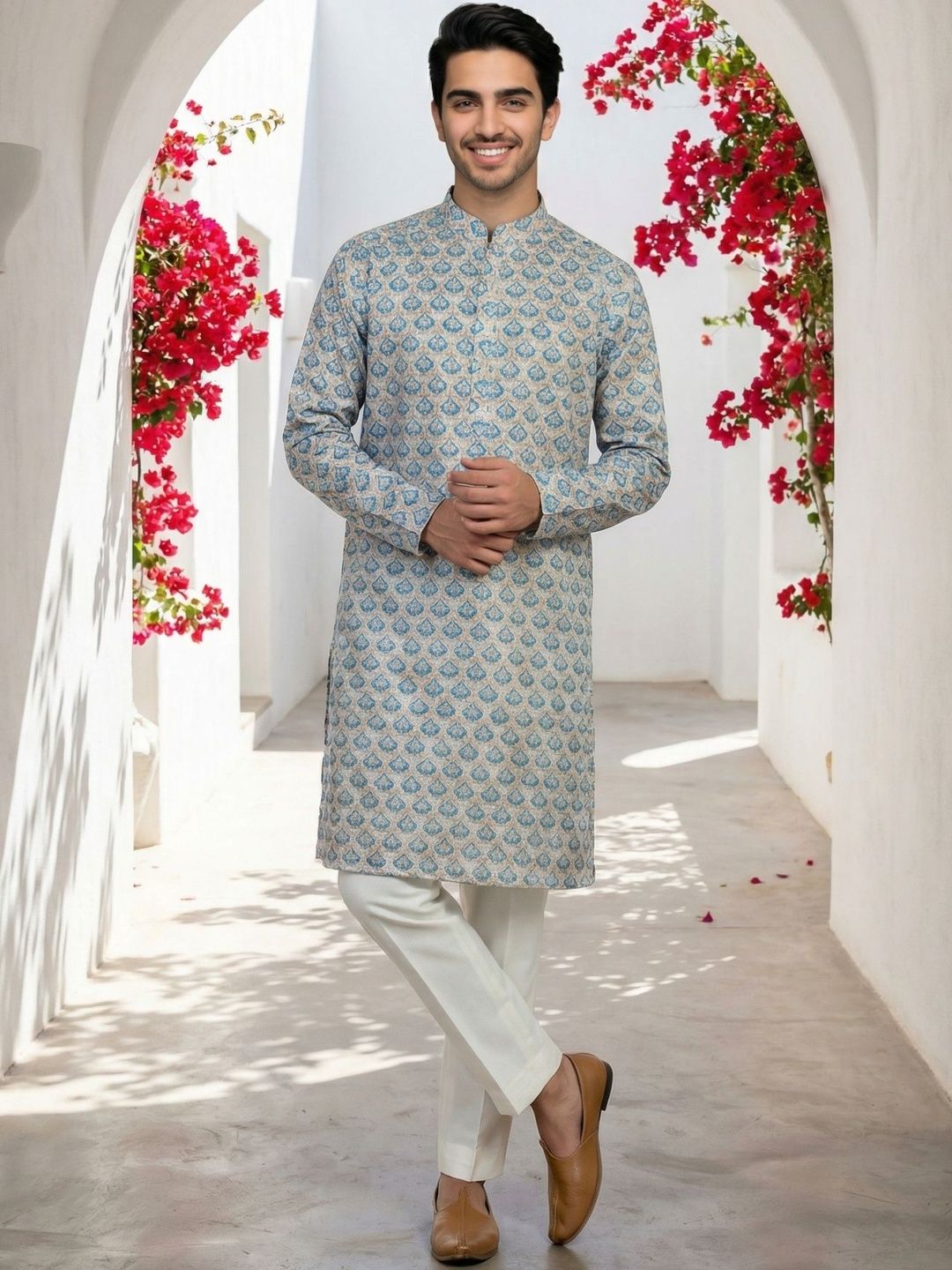 Anouk Mirage Men Printed Sequinned Kurta-image-1