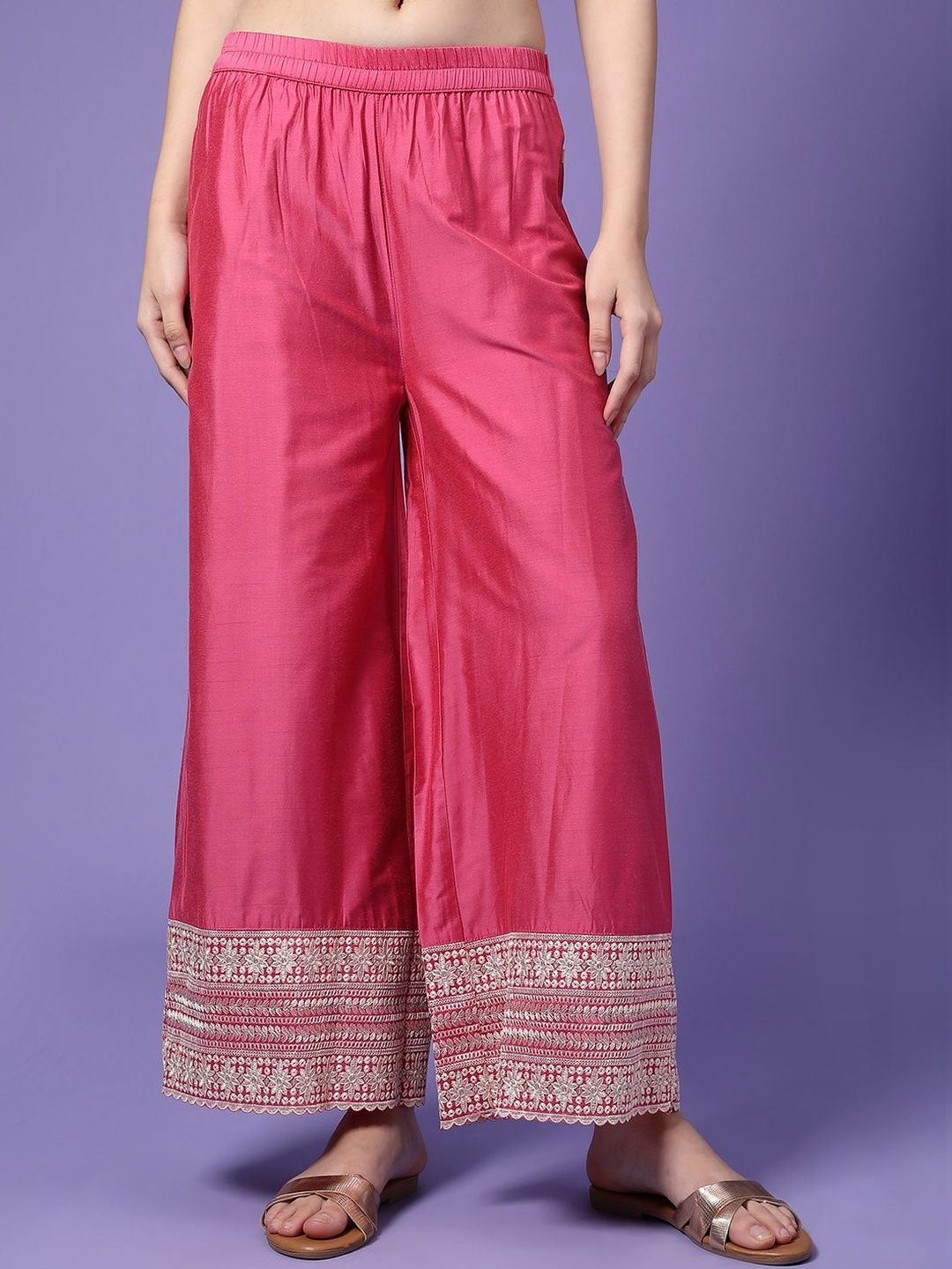 V-Mart Women Ethnic Motifs Embroidered Ethnic Palazzos-picture-22