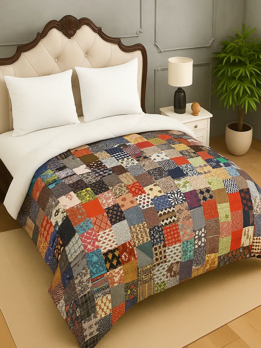 BED-SHEET.COM Multicoloured & Multicoloured Ethnic Motifs AC Room Dohar-image-37