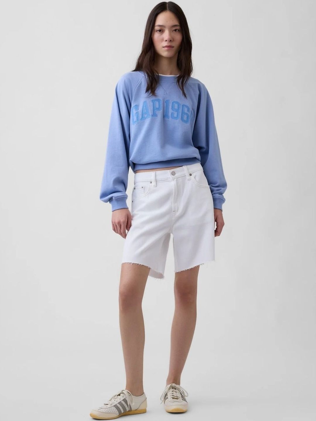 GAP Women Graphic Print Relaxed Raglan Crew Neck Sweatshirt-picture-41