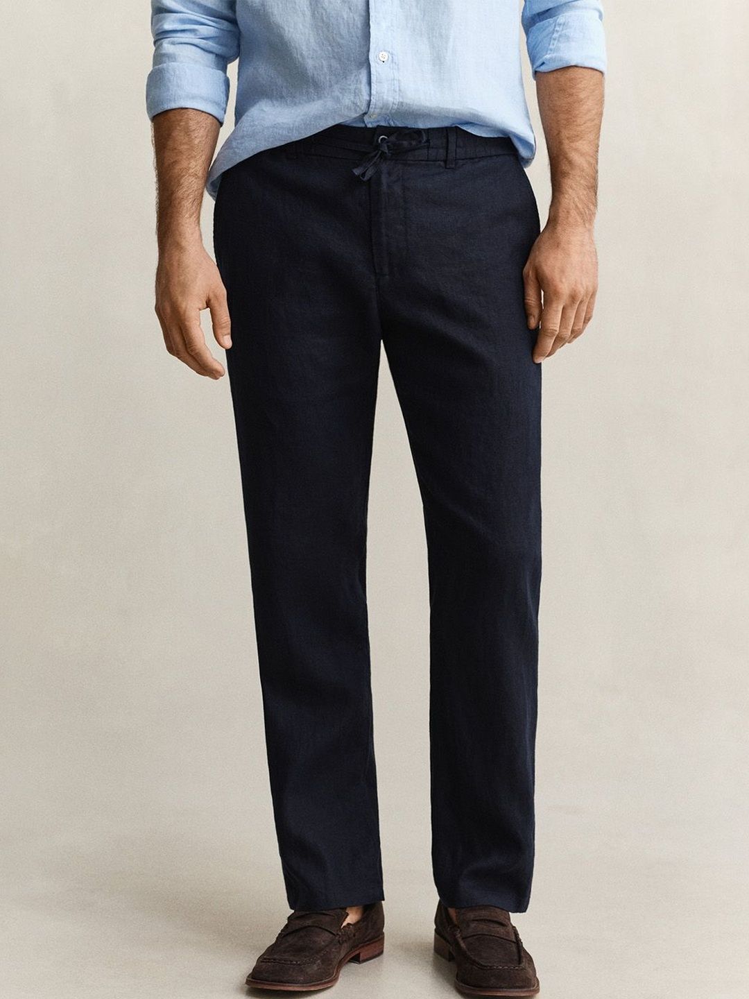 GANT Men Navy Blue Pure Linen Trouser-picture-10