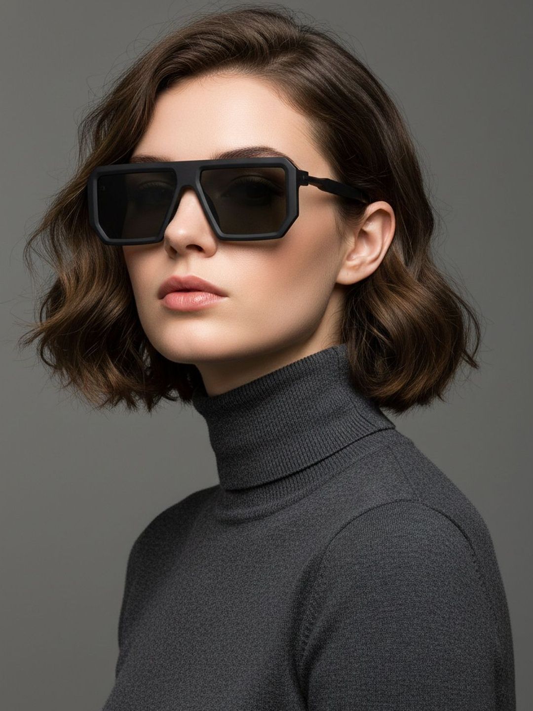 SZN Men Black Lens & Black Square Sunglasses with-image-7