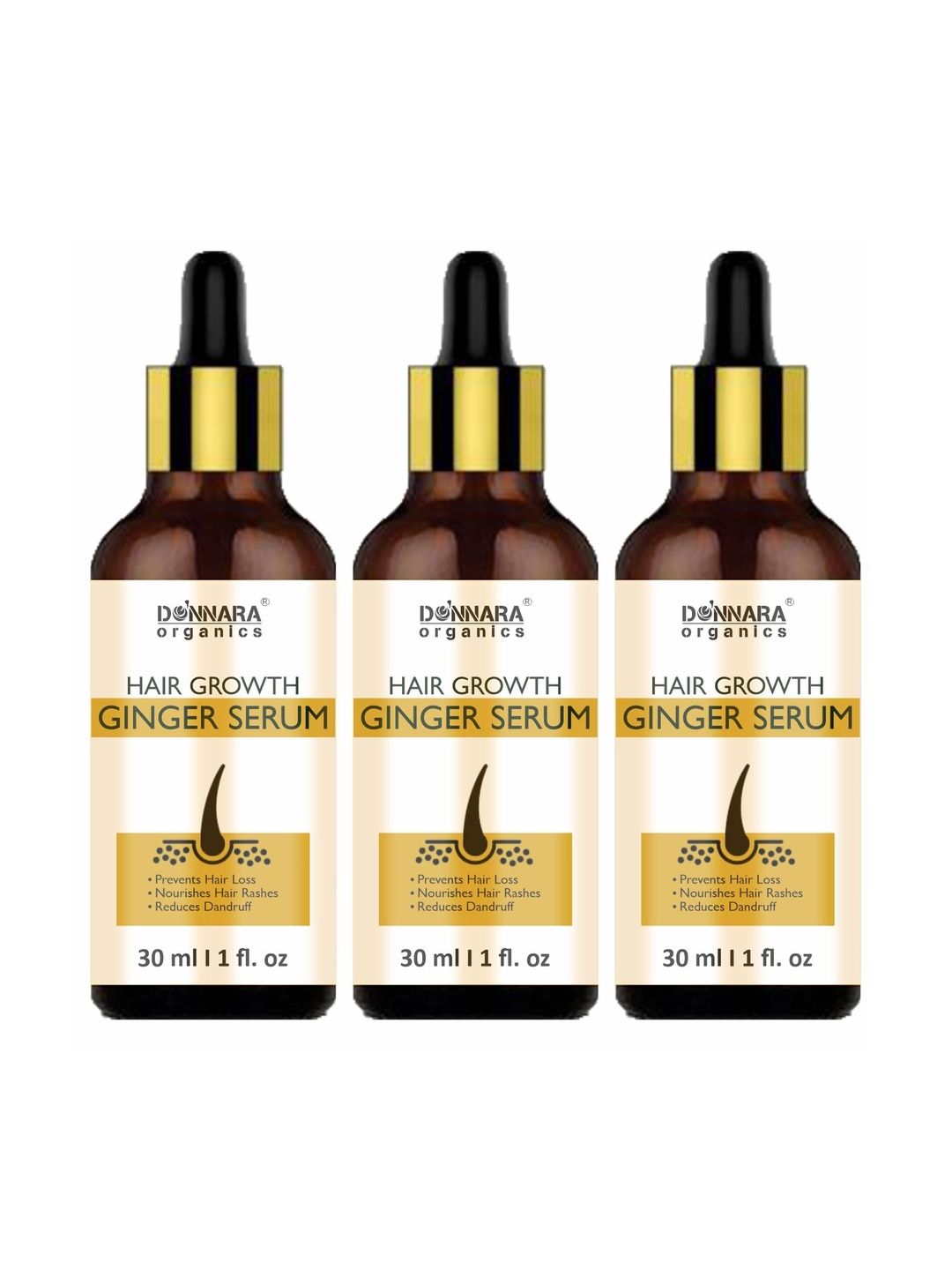 Donnara Organics Set Of 3 Hair Growth Ginger Serum- 30 ml Each-image-44