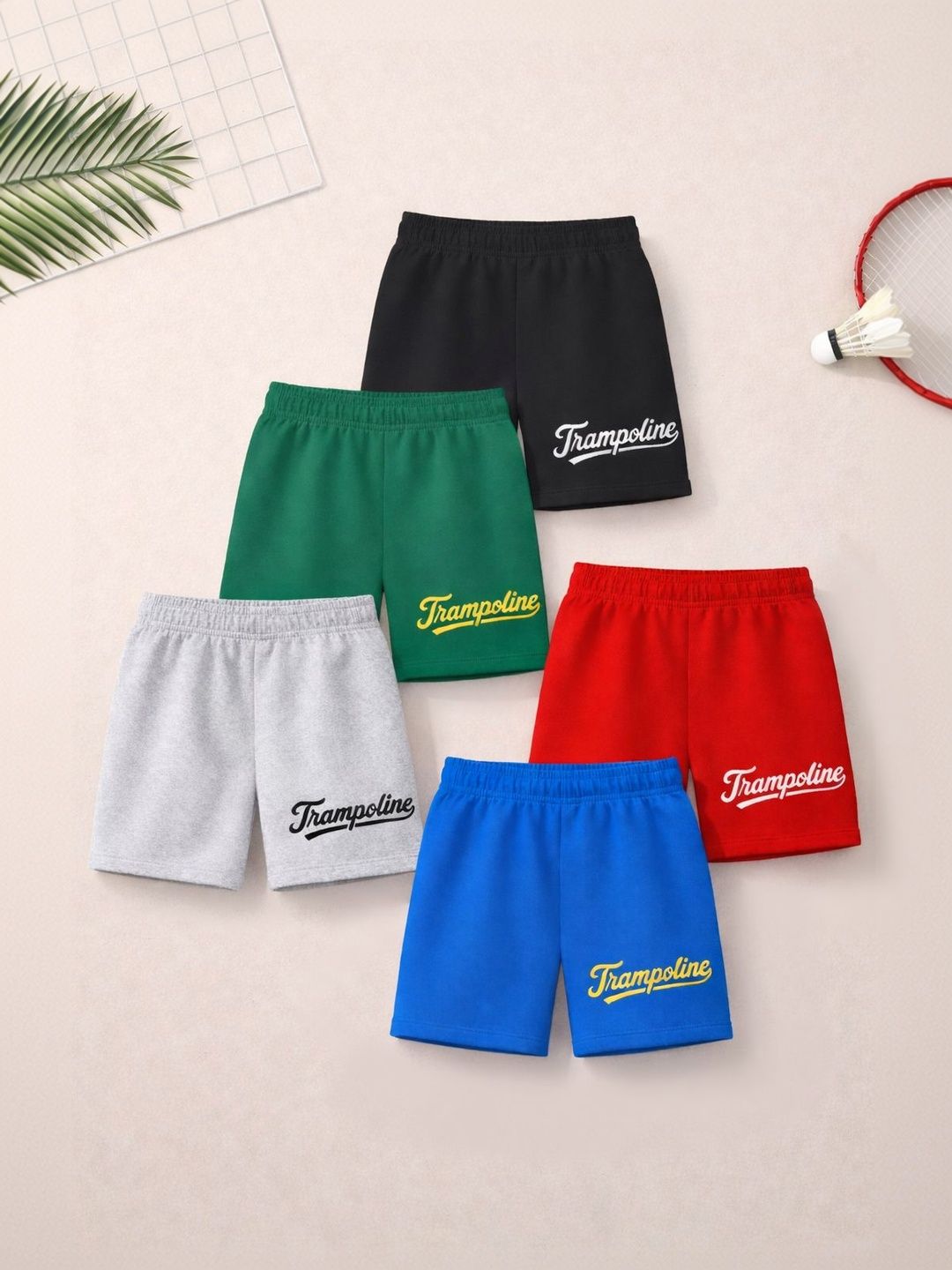 YK X Trampoline Kids Pack of 5 Logo Printed Shorts-picture-13