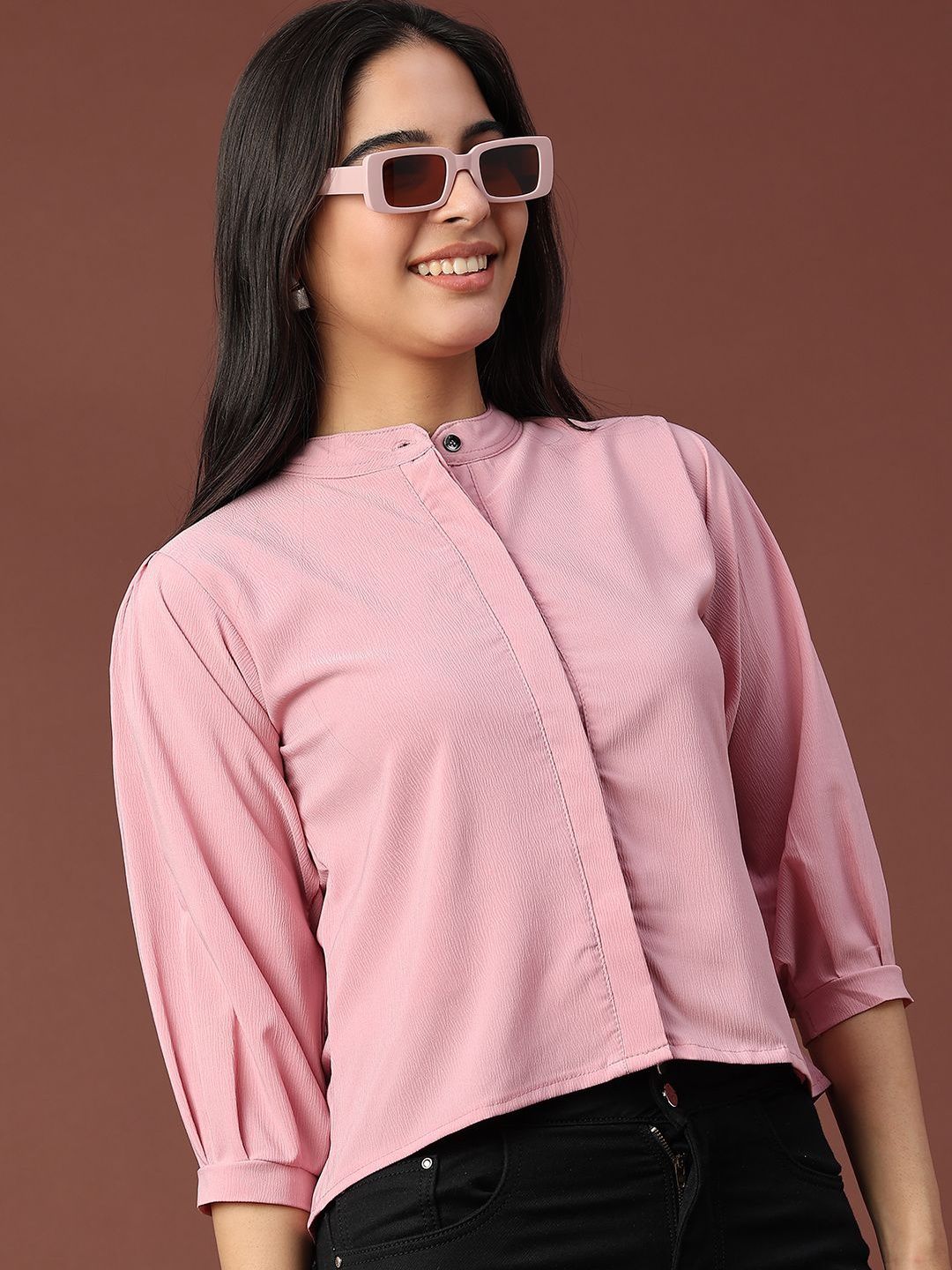 V-Mart Mandarin Collar Cotton Top-image-47