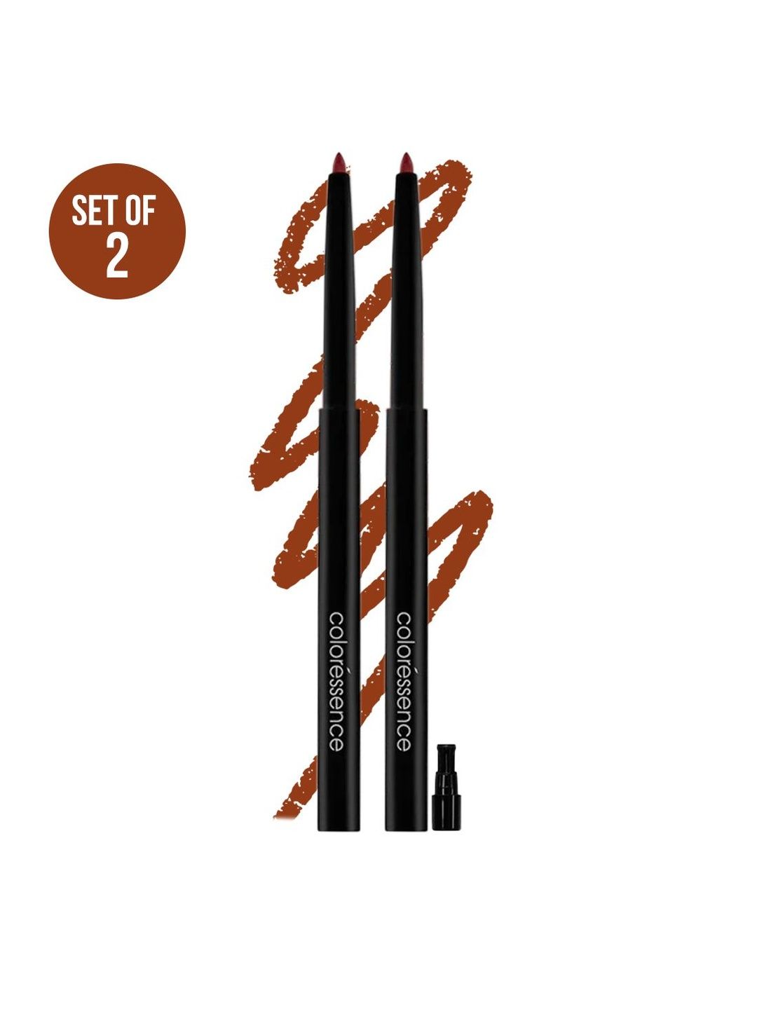 Coloressence Set Of 2 Pout Perfect Waterproof Lip Liner - Perfect Rust-image-22