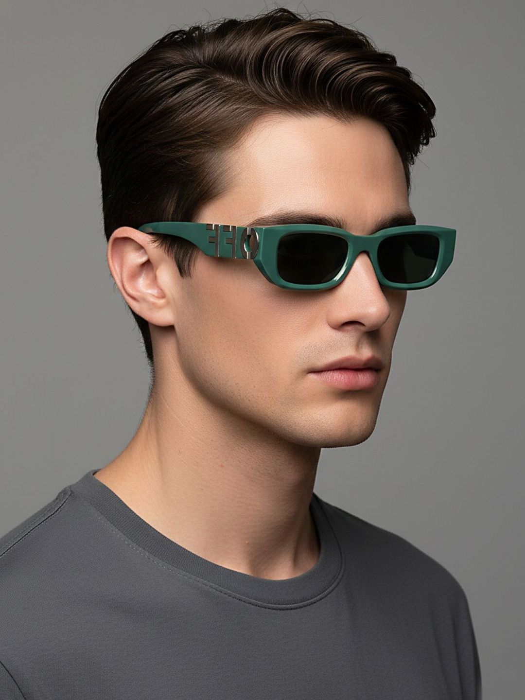 David Martin Men Green Lens & Green Rectangle Sunglasses with-image-22