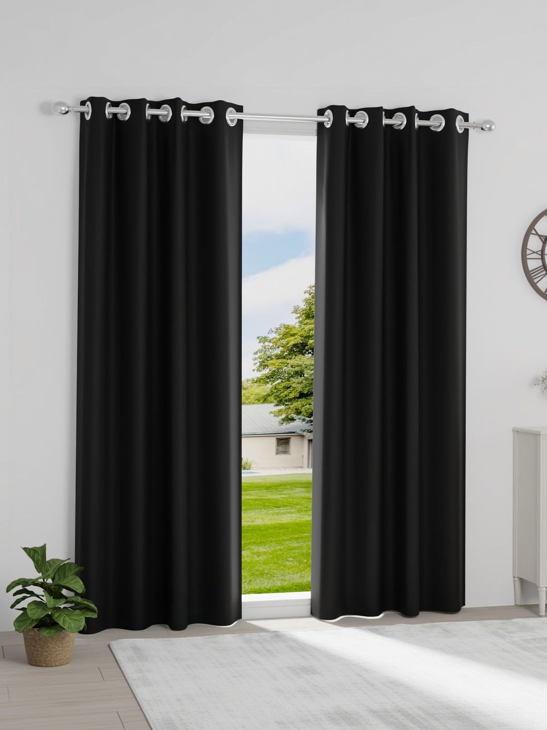wakefit Black Set of 2 Black Out Door Curtain-picture-13