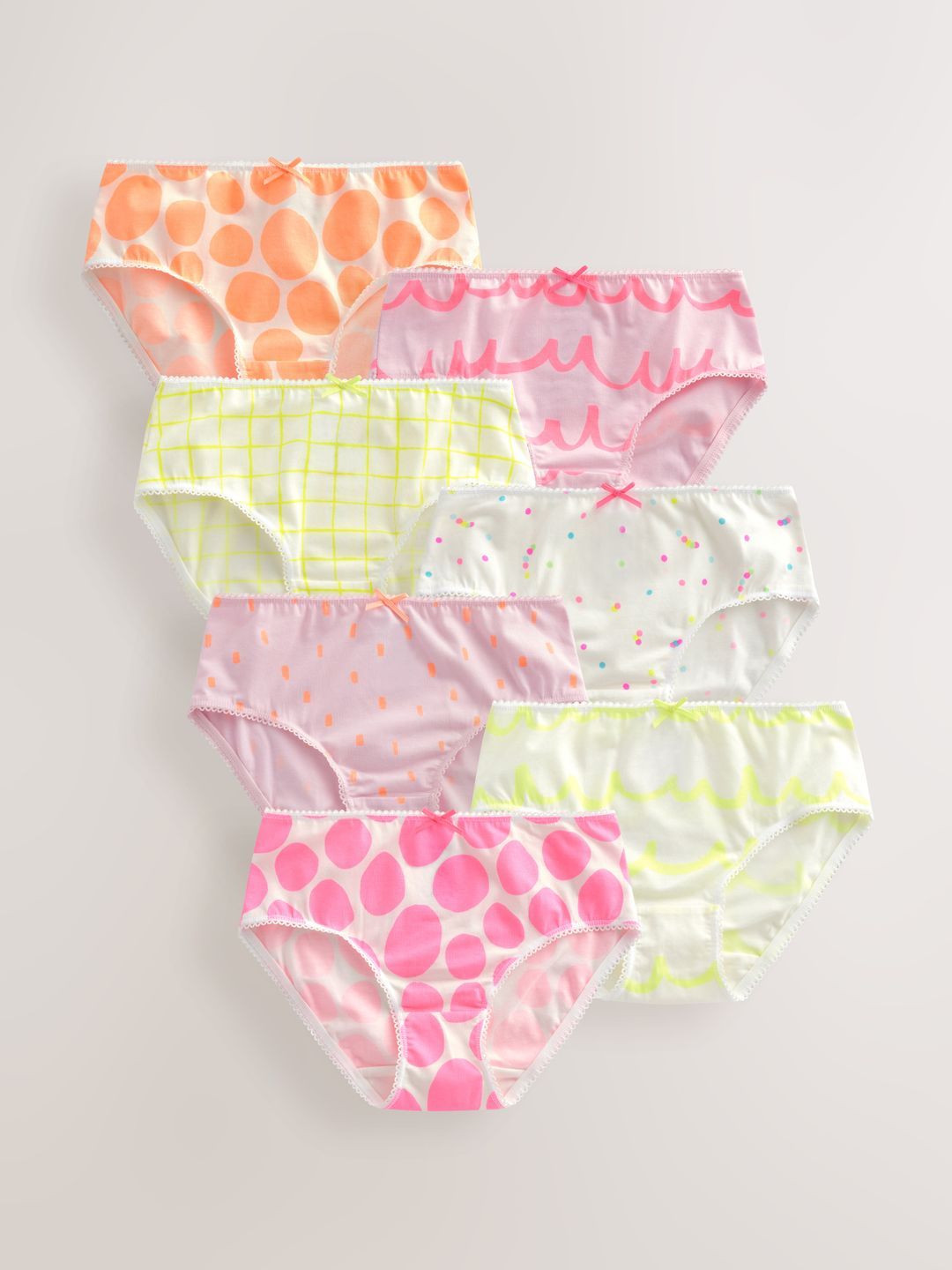 NEXT Girls Pack of 7 Printed Lace Hipster Briefs K92280
