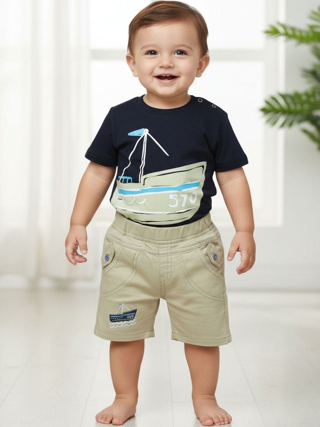 V-Mart Boys Printed T-shirt with Shorts-picture-11