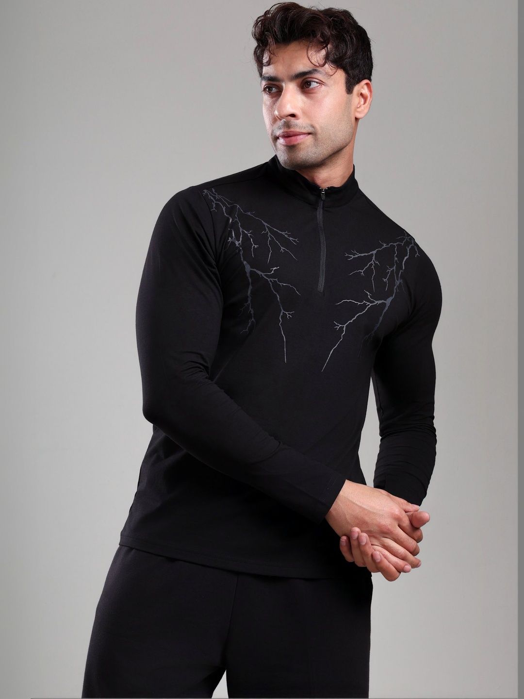 GROW Men Printed High Neck T-shirt-image-5