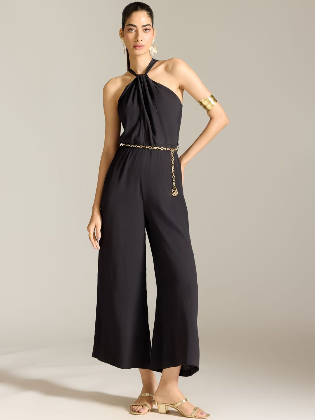 Label Ritu Kumar Halter Neck Basic Jumpsuit-picture-27