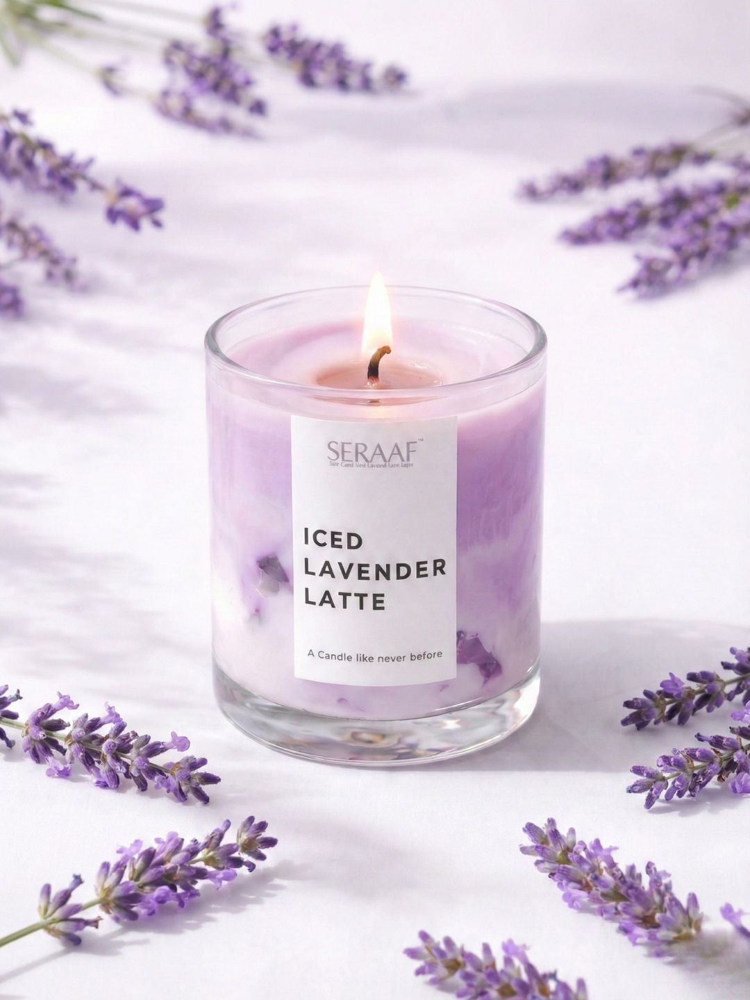 SERAAF Green & Purple Jar Lavender Latte Scented Candle-picture-21