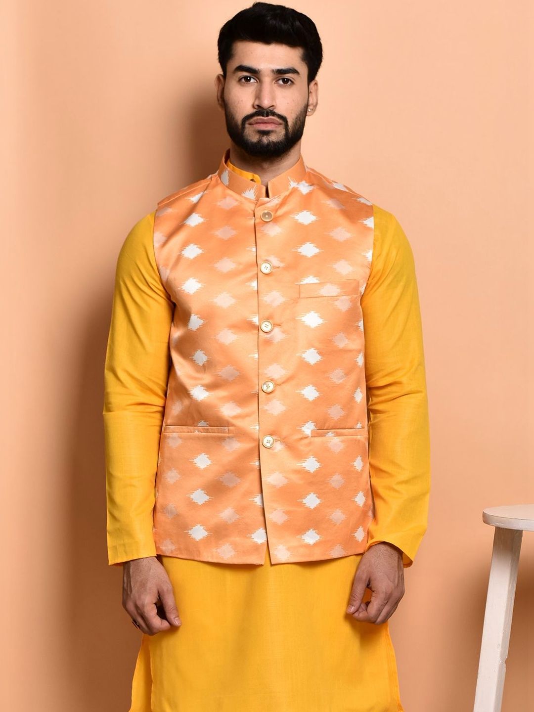 HERE&NOW Men Regular Pure Cotton Kurta with Trousers-picture-56