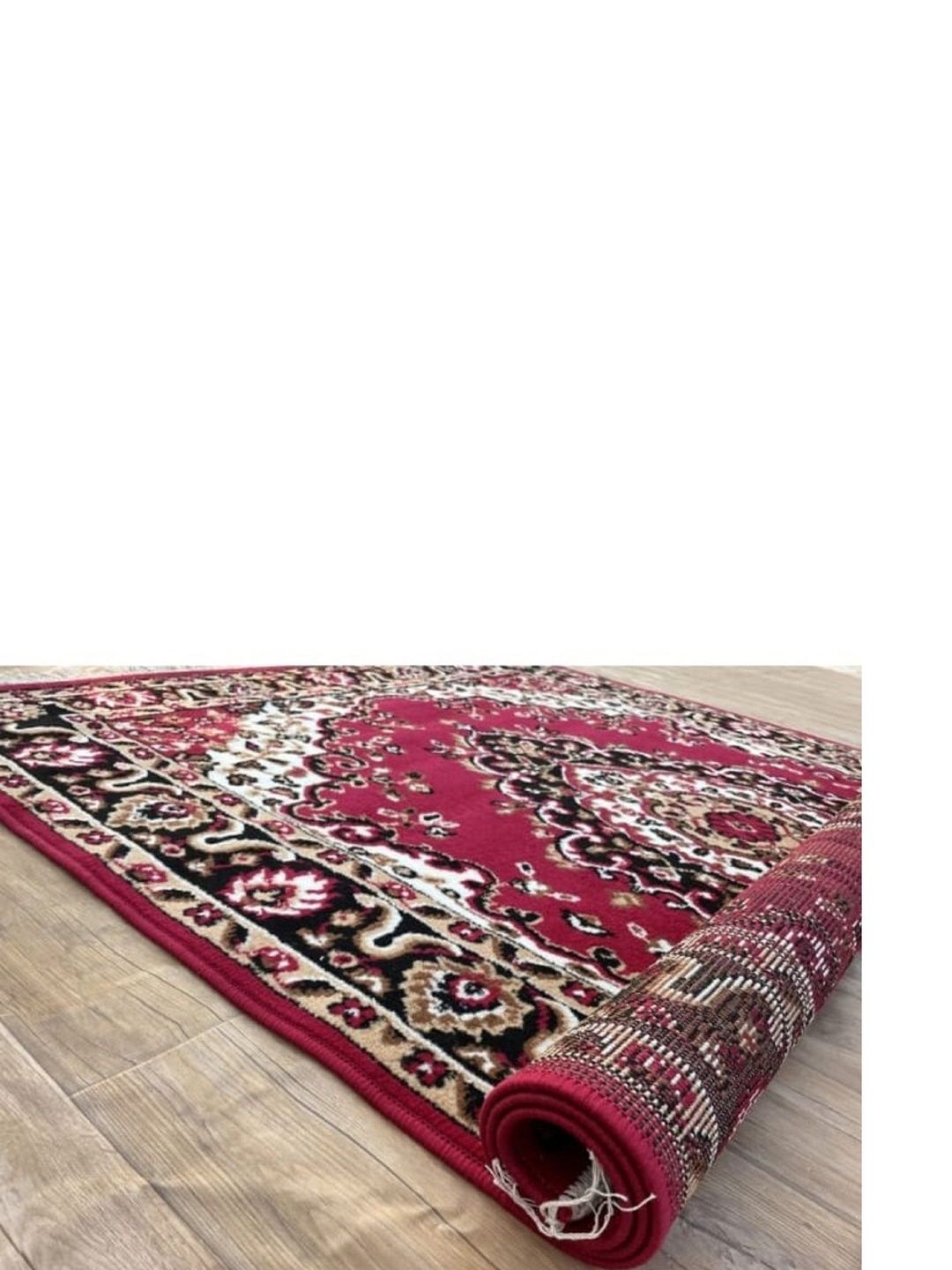 KAYNAT CARPET Red Ethnic Motifs Anti-Skid Polypropylene Carpet-picture-22