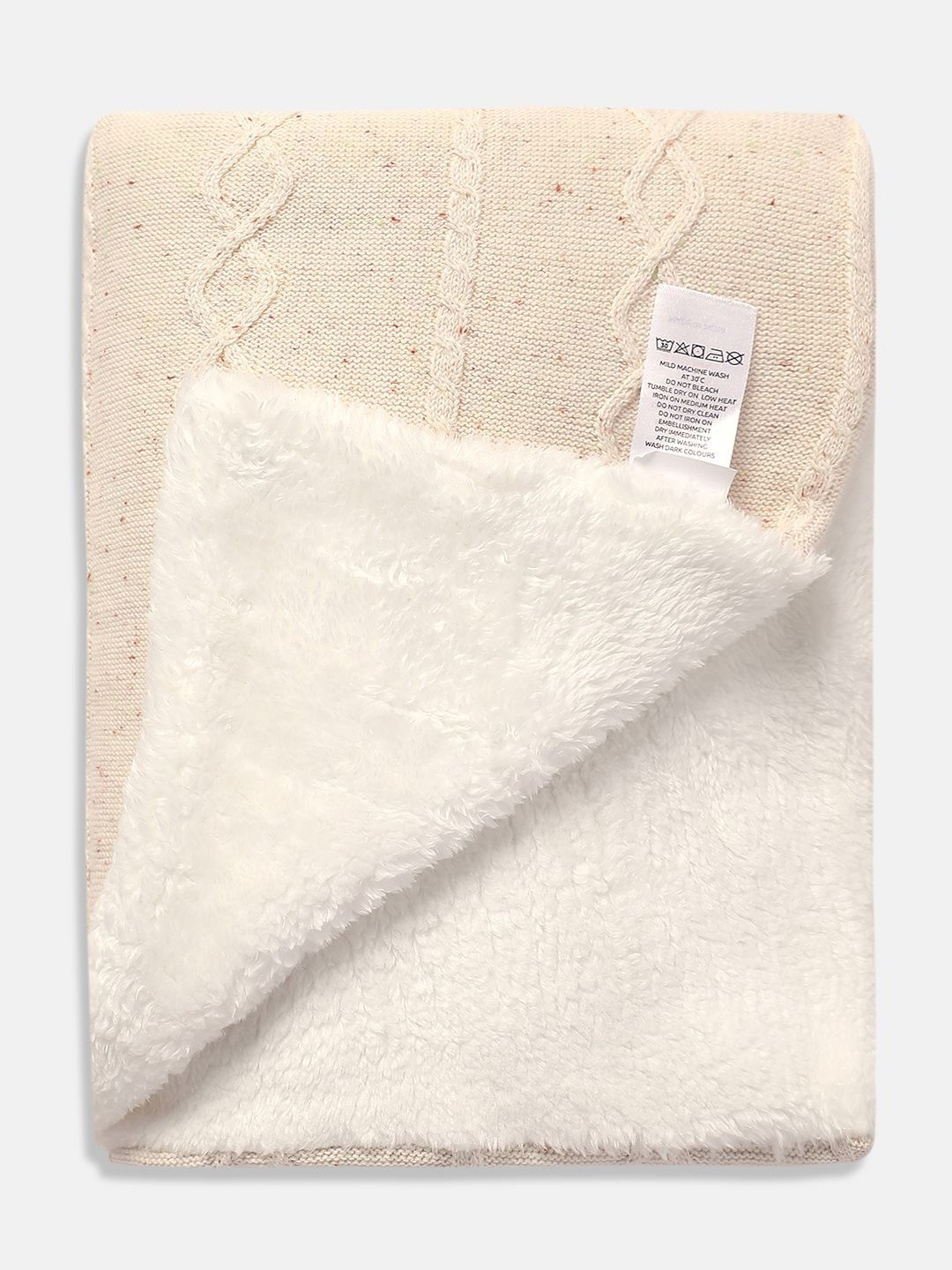 MINI KLUB White & Cream-Coloured Fleece 300 GSM Blanket-picture-12