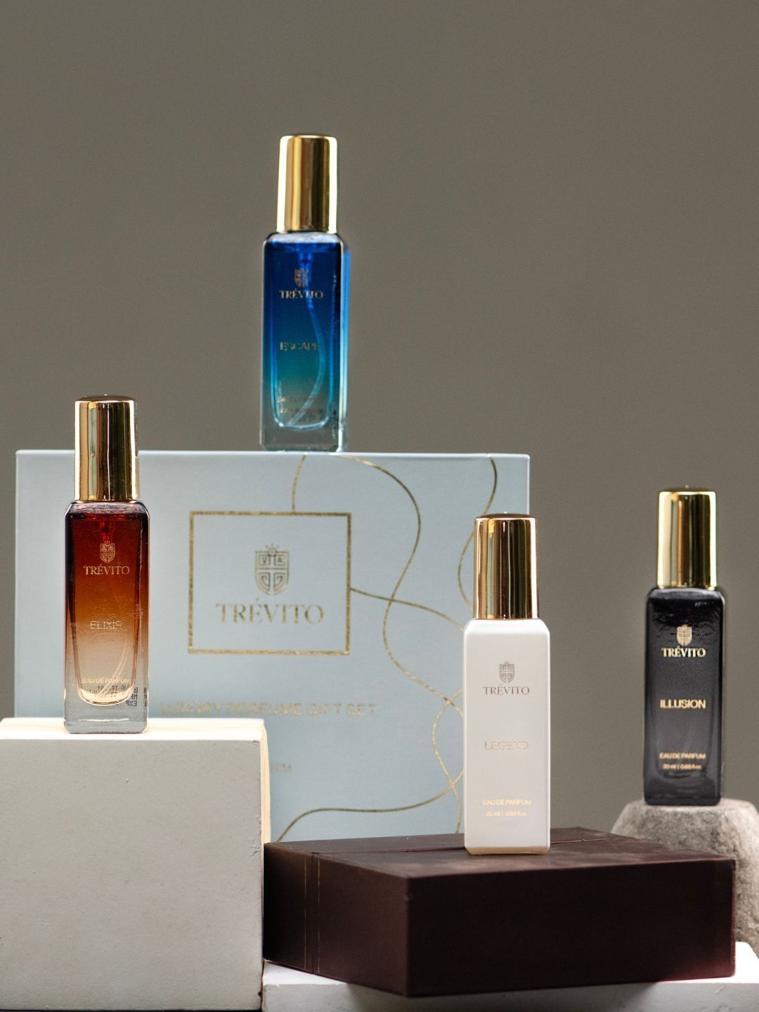 TREVITO Men Set Of 4 Illusion, Escape, Legend & Elixir Eau De Parfum - 20 ml Each-image-46