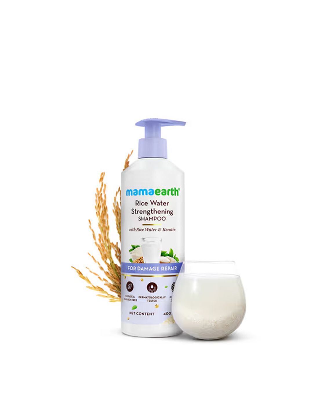 Mamaearth Rice Water Strengthening Shampoo with Keratin for Damage Repair - 400 ml-picture-40