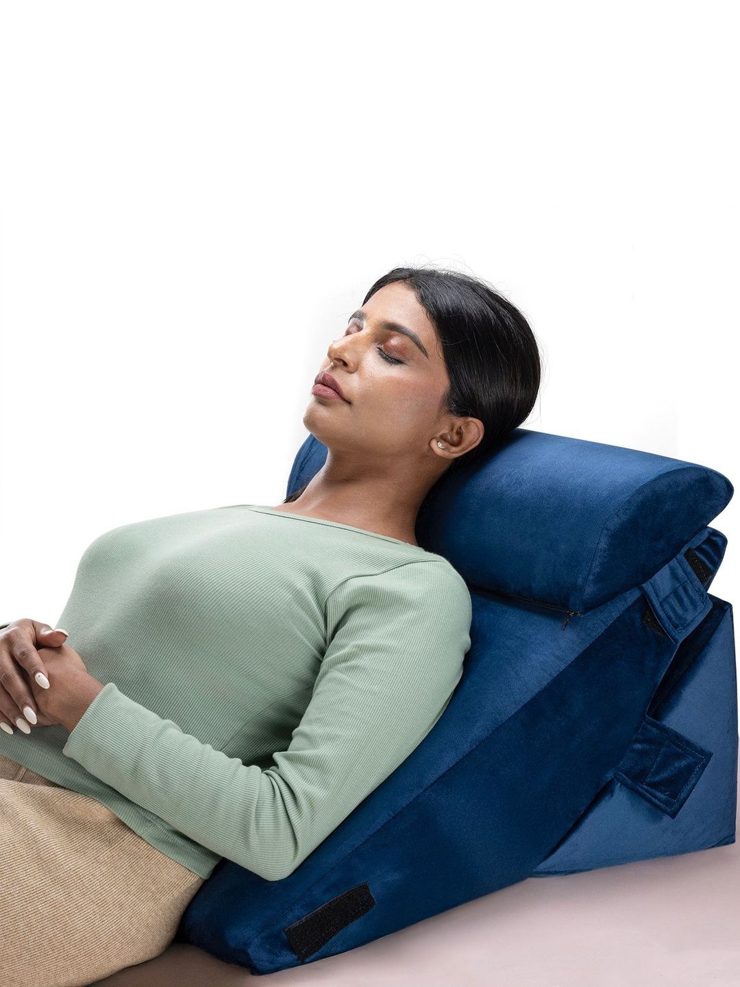 wakefit Blue Memory Foam Filled Polyester Therapedic Pillow-picture-24